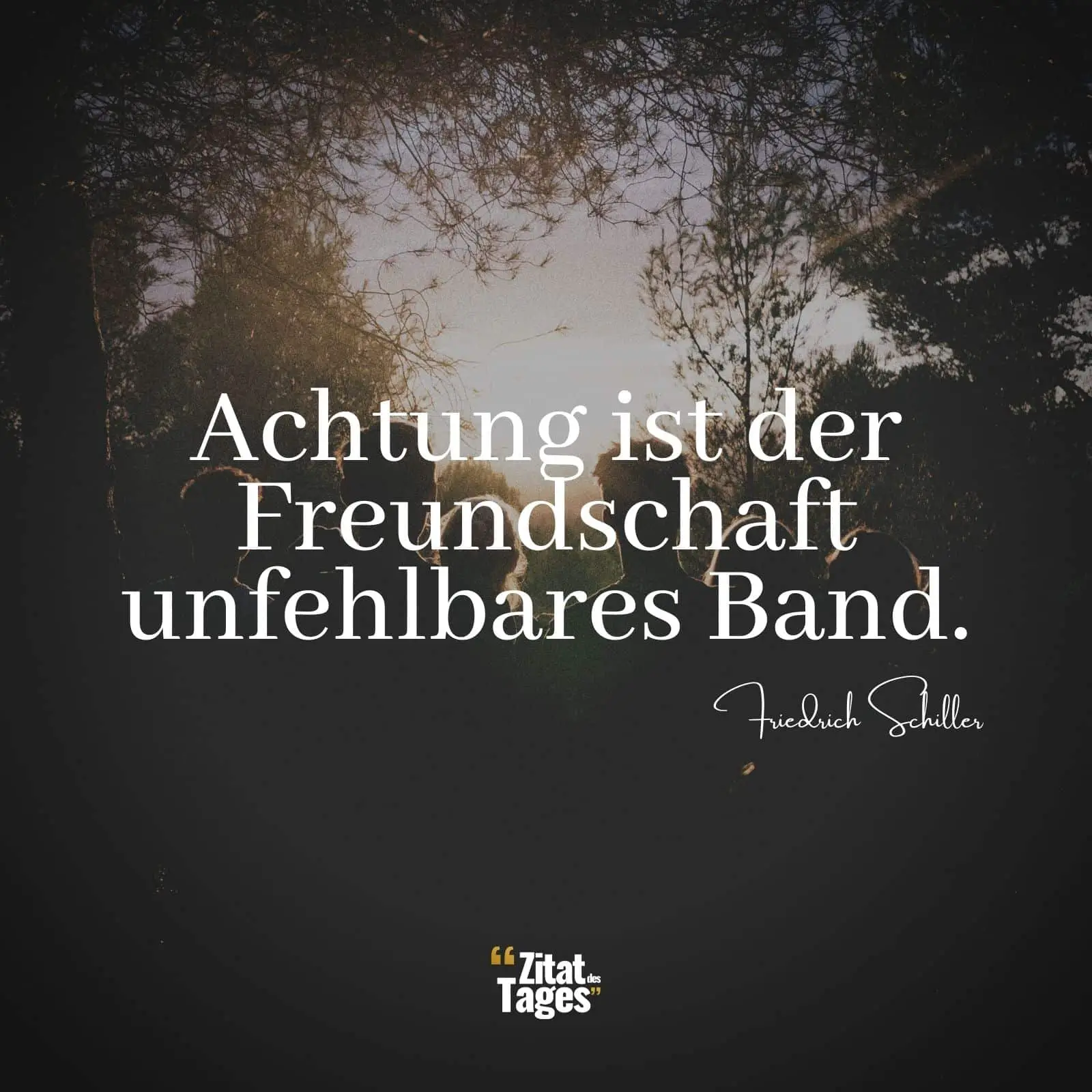 Achtung ist der Freundschaft unfehlbares Band. - Friedrich Schiller