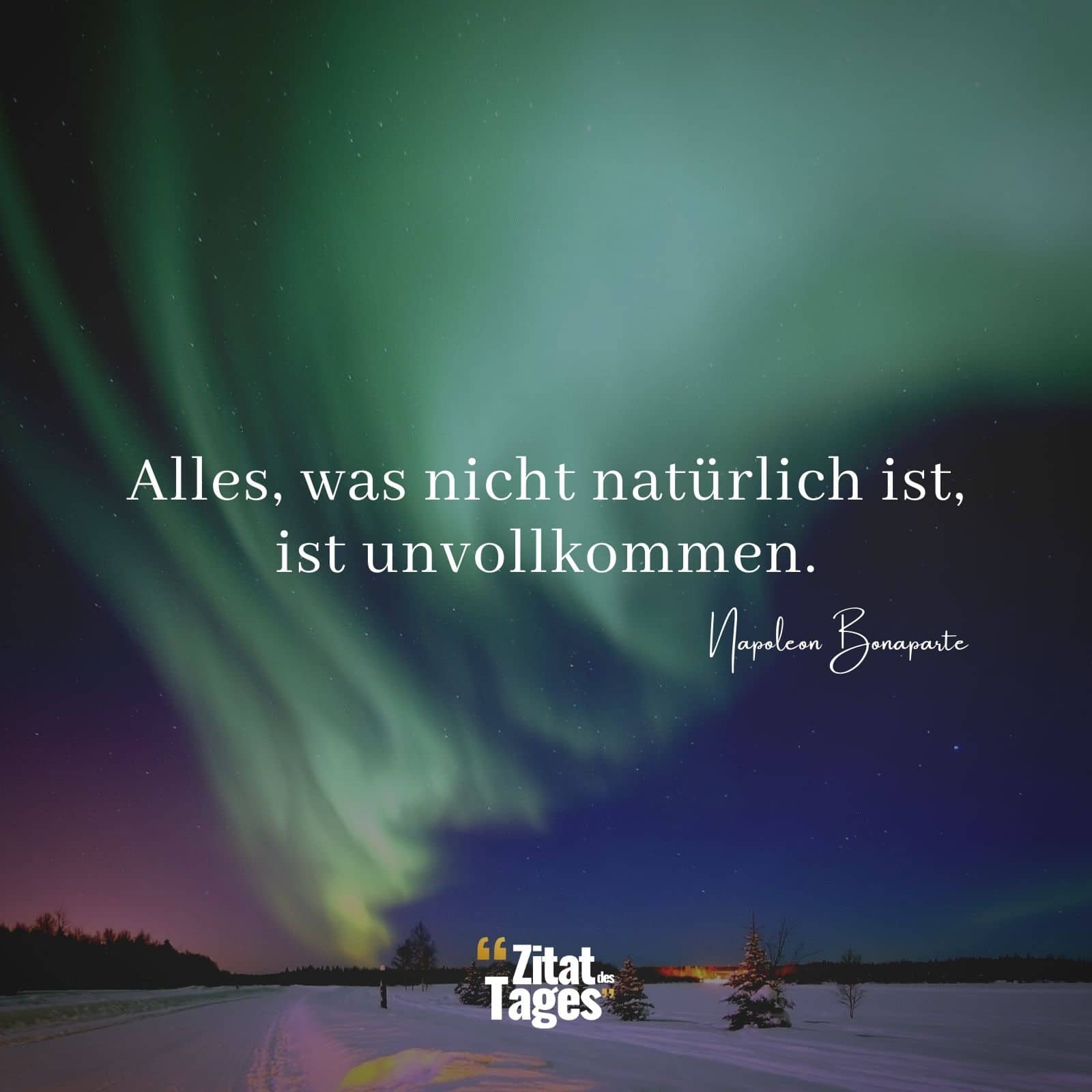 Alles, was nicht natürlich ist, ist unvollkommen. - Napoleon Bonaparte