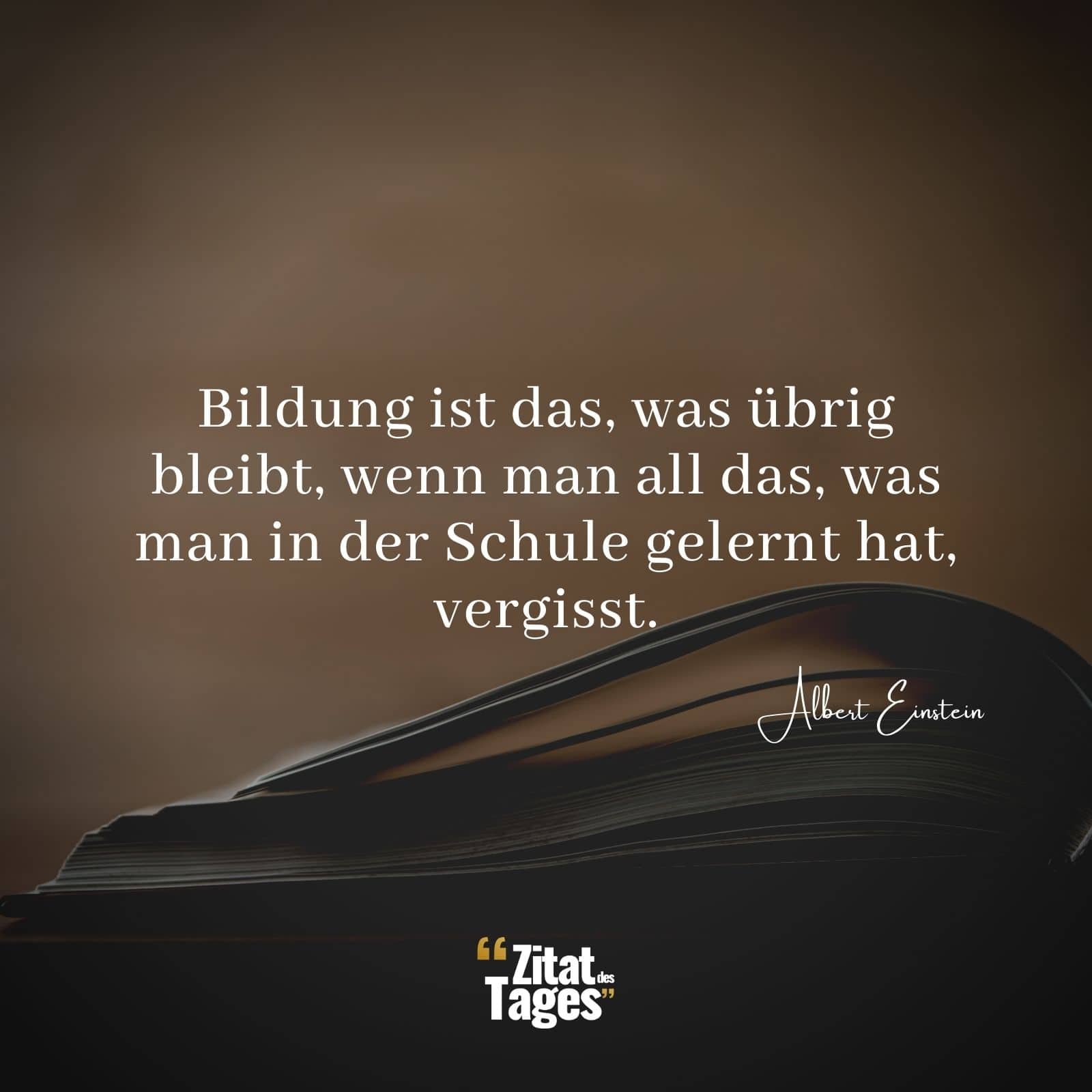 Bildung ist das, was übrig bleibt, wenn man all das, was man in der Schule gelernt hat, vergisst. - Albert Einstein