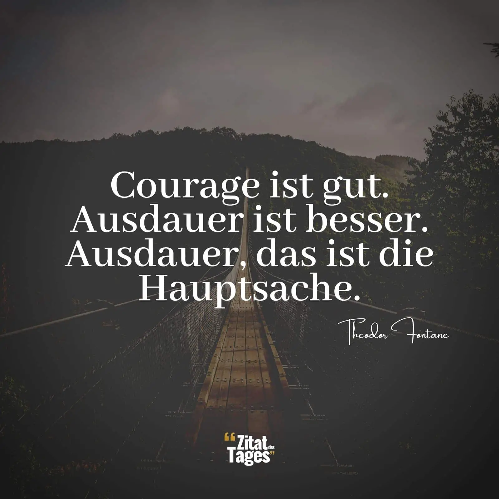 Courage ist gut. Ausdauer ist besser. Ausdauer, das ist die Hauptsache. - Theodor Fontane