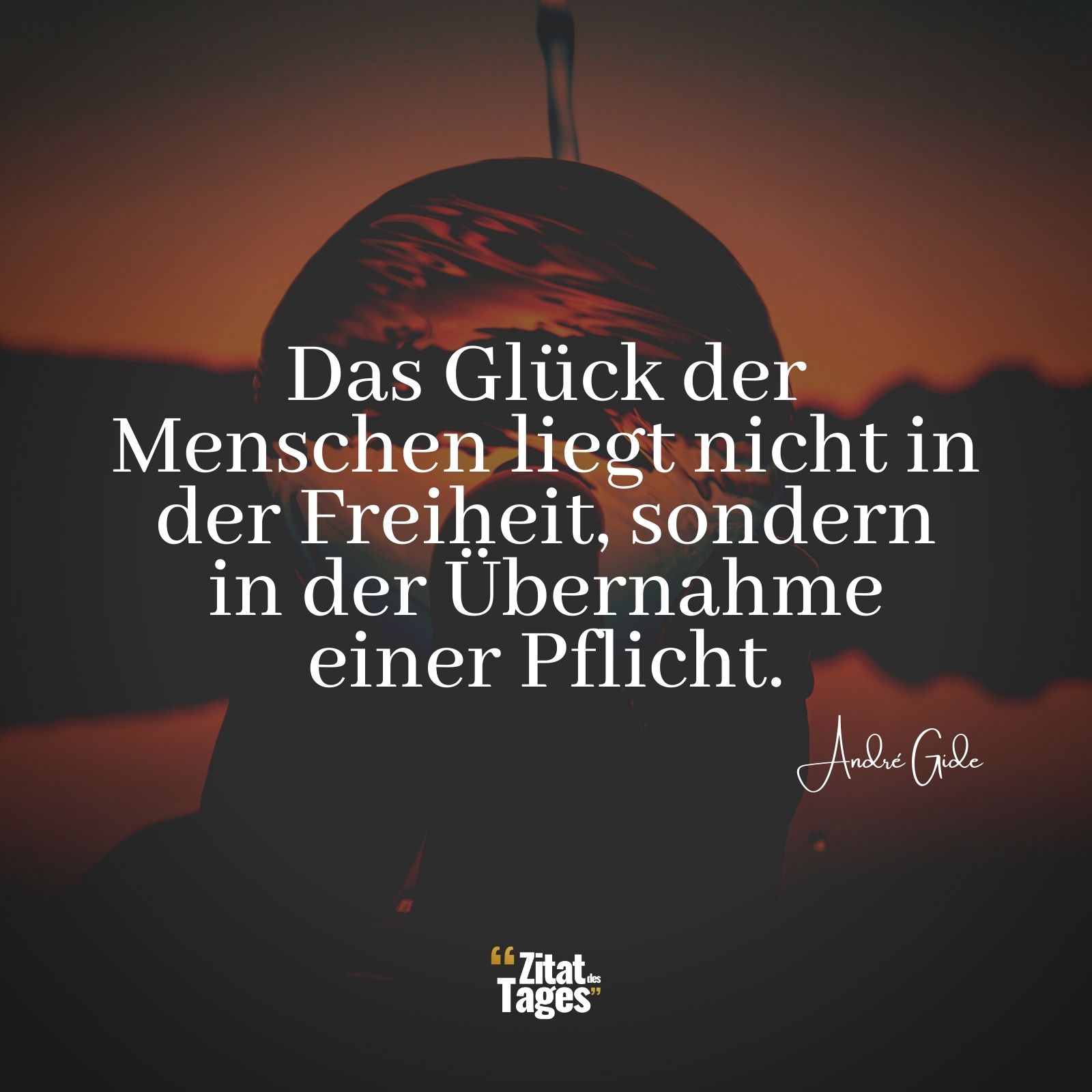 Das Glück der Menschen liegt nicht in der Freiheit, sondern in der Übernahme einer Pflicht. - André Gide