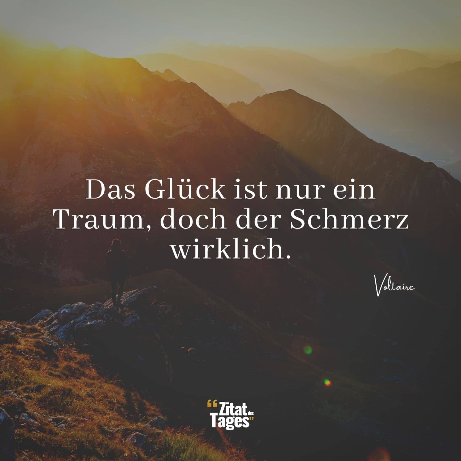 Das Glück ist nur ein Traum, doch der Schmerz wirklich. - Voltaire