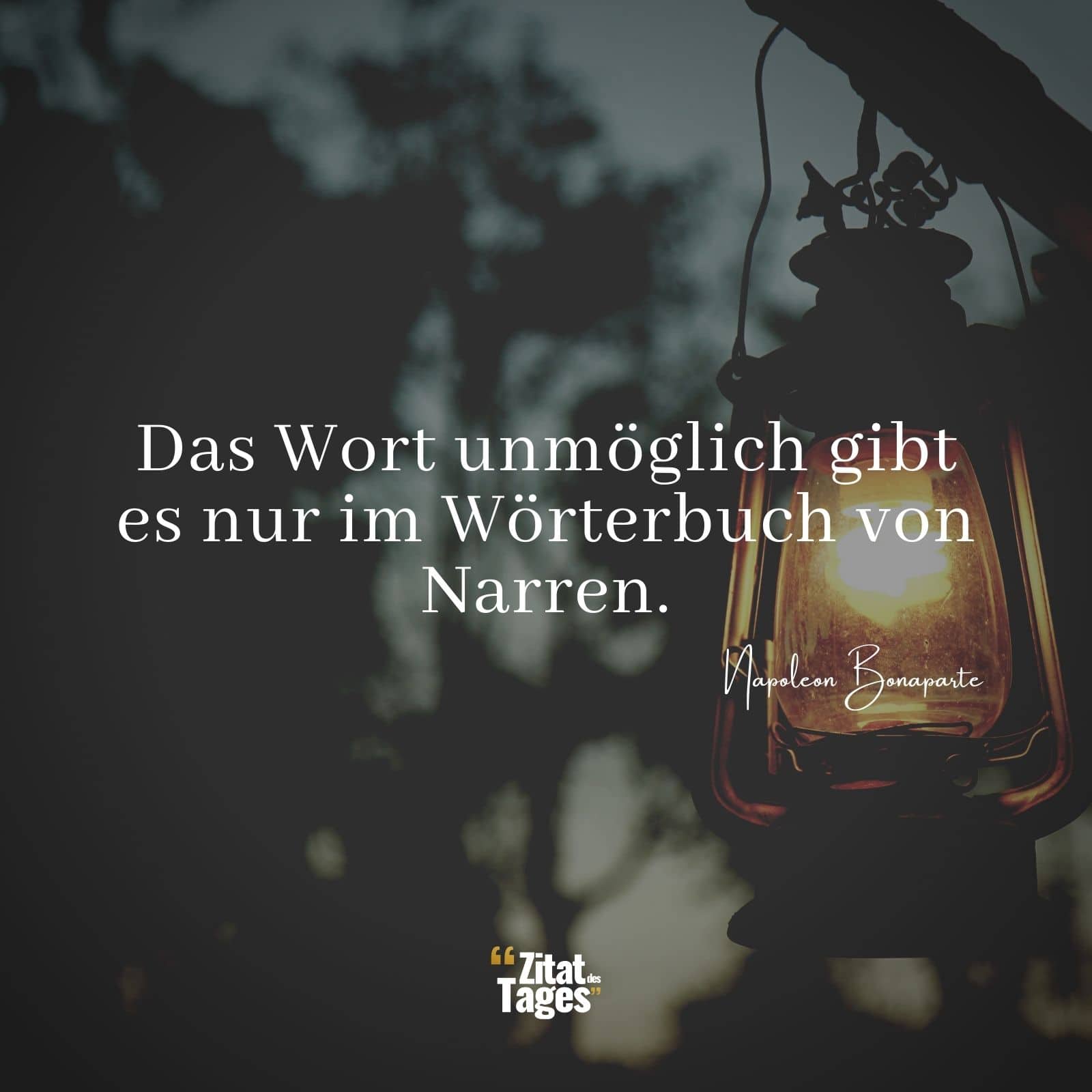 Das Wort unmöglich gibt es nur im Wörterbuch von Narren. - Napoleon Bonaparte