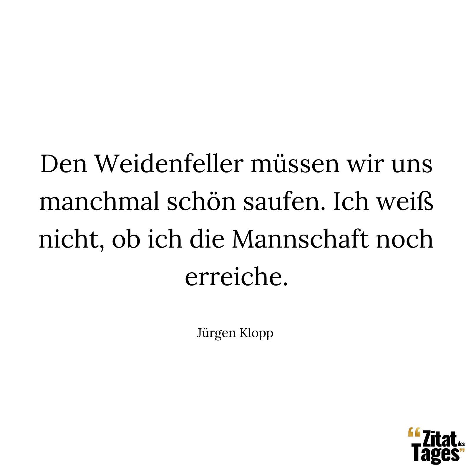 Den Weidenfeller müssen wir uns manchmal schön saufen. Ich weiß nicht, ob ich die Mannschaft noch erreiche. - Jürgen Klopp