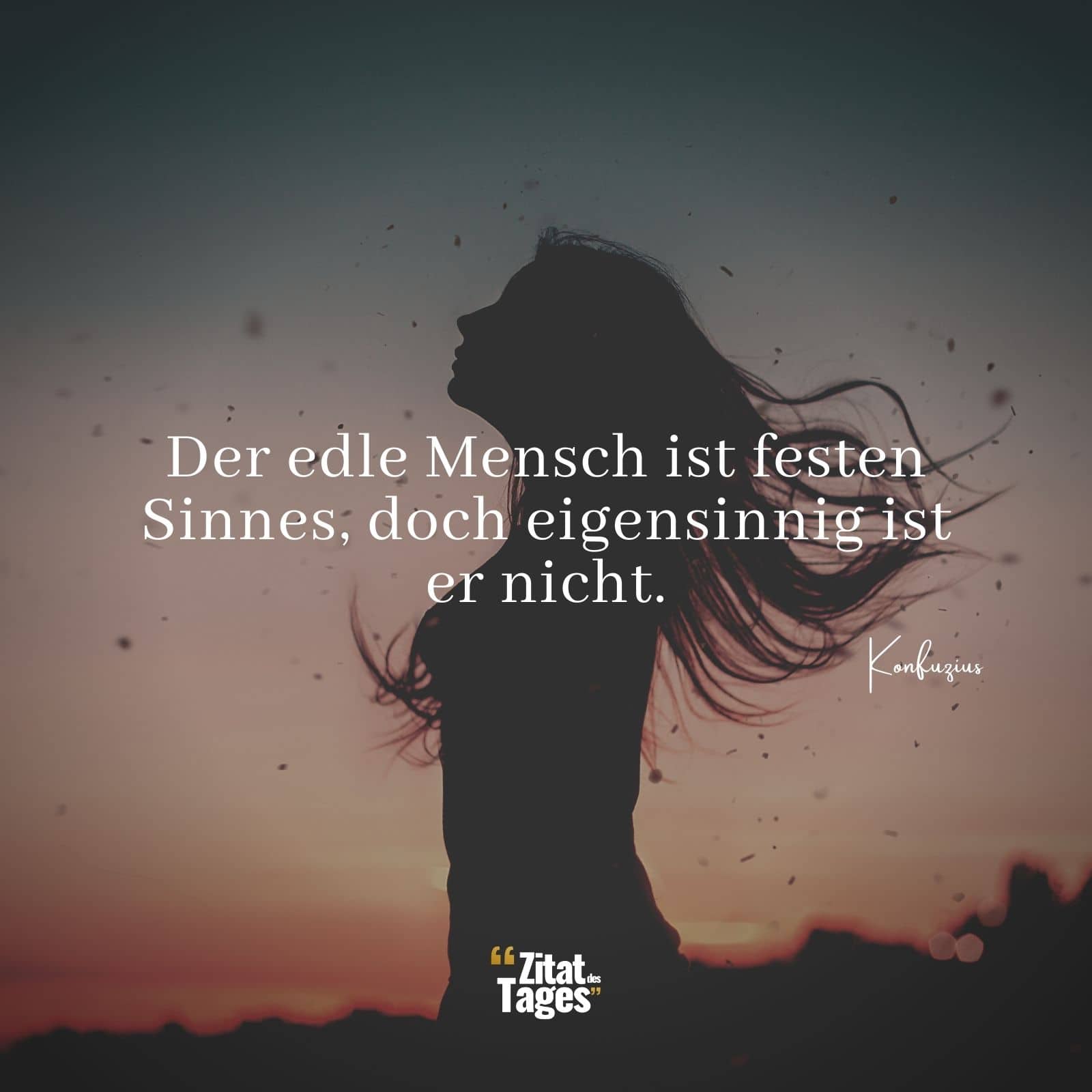 Der edle Mensch ist festen Sinnes, doch eigensinnig ist er nicht. - Konfuzius