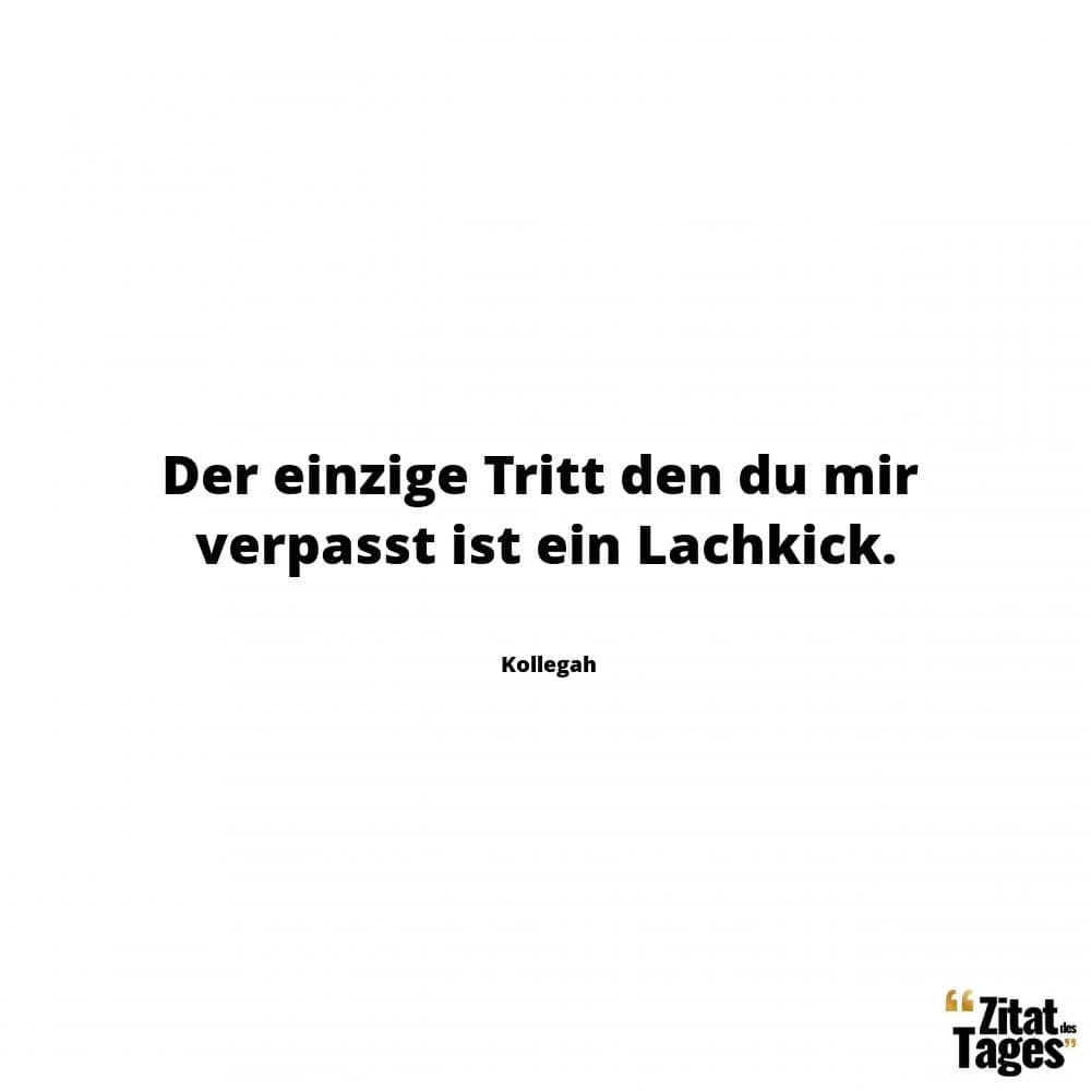 Der einzige Tritt den du mir verpasst ist ein Lachkick. - Kollegah