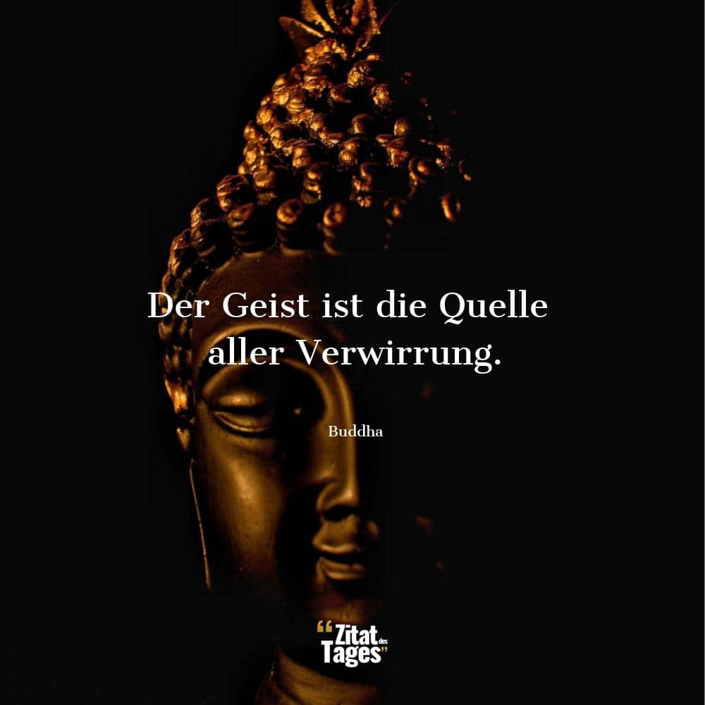 Der Geist ist die Quelle aller Verwirrung. - Buddha