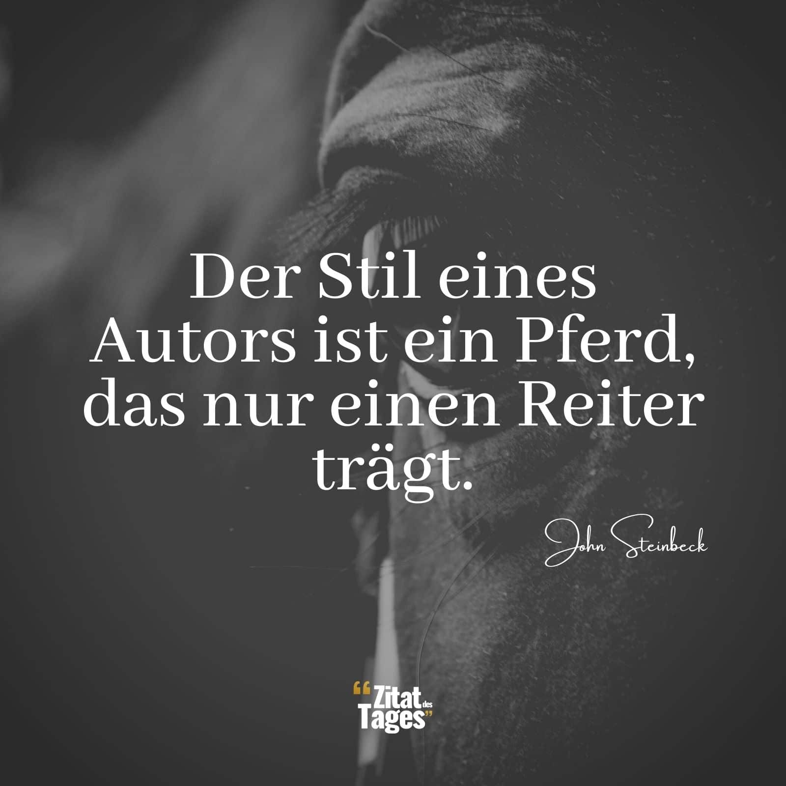 Der Stil eines Autors ist ein Pferd, das nur einen Reiter trägt. - John Steinbeck