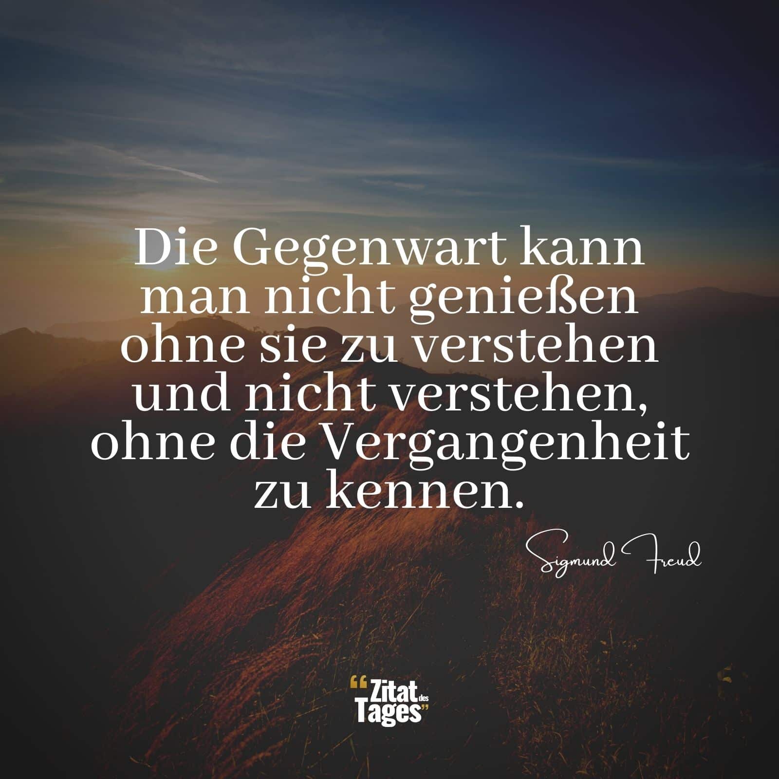 Die Gegenwart kann man nicht genießen ohne sie zu verstehen und nicht verstehen, ohne die Vergangenheit zu kennen. - Sigmund Freud