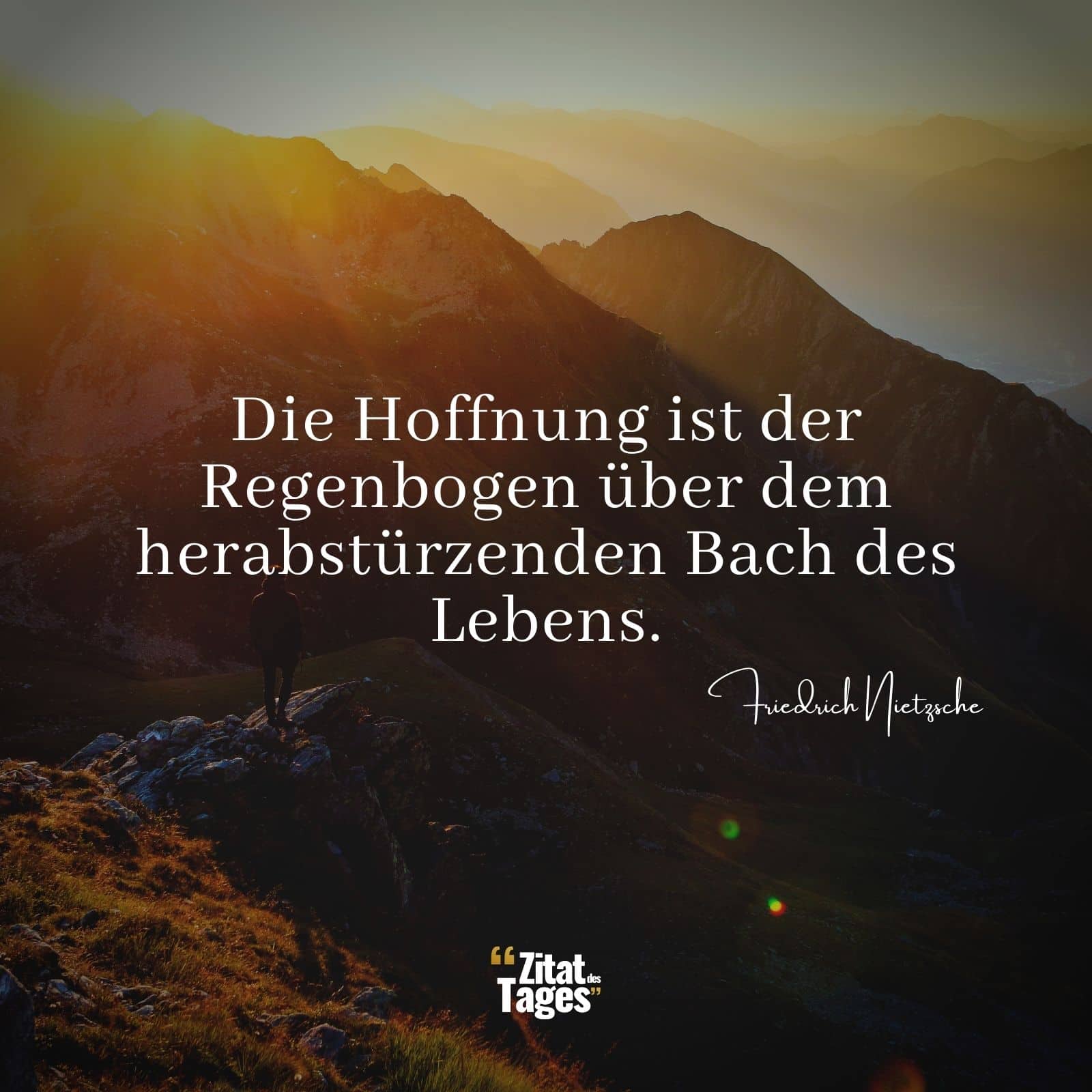 Die Hoffnung ist der Regenbogen über dem herabstürzenden Bach des Lebens. - Friedrich Nietzsche