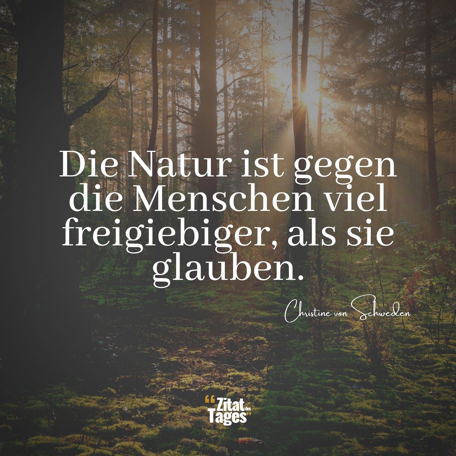 Die Natur ist gegen die Menschen viel freigiebiger, als sie glauben. - Christine von Schweden