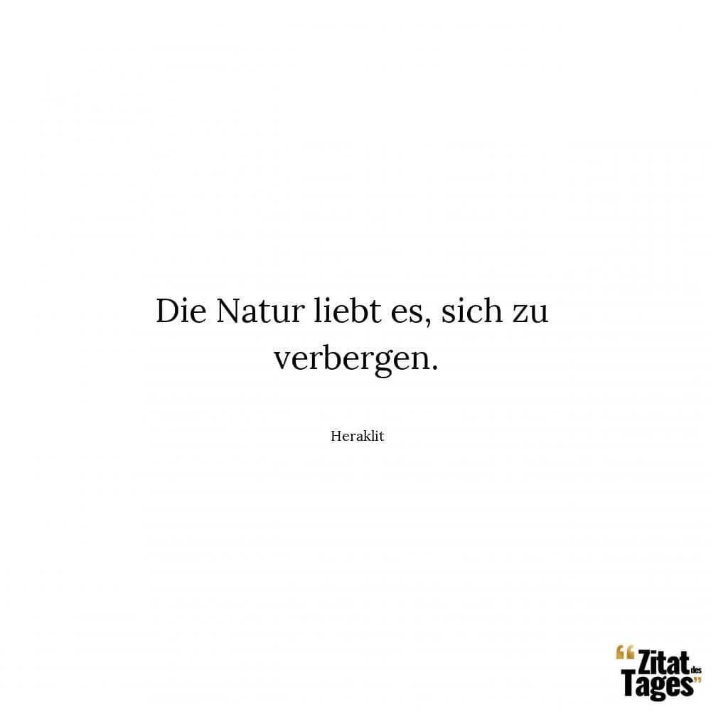 Die Natur liebt es, sich zu verbergen. - Heraklit