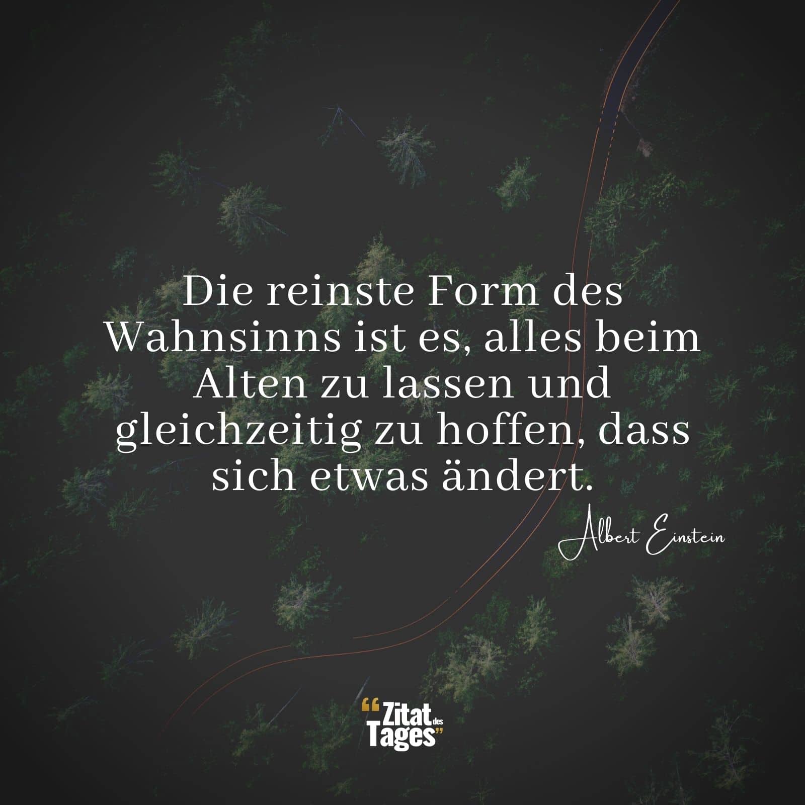 Die reinste Form des Wahnsinns ist es, alles beim Alten zu lassen und gleichzeitig zu hoffen, dass sich etwas ändert. - Albert Einstein