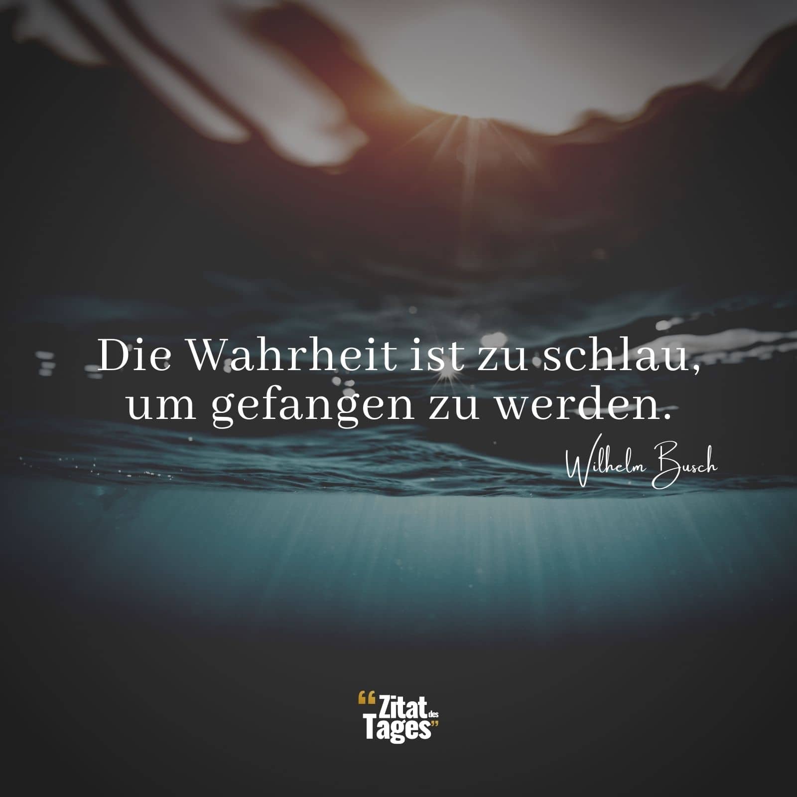 Die Wahrheit ist zu schlau, um gefangen zu werden. - Wilhelm Busch