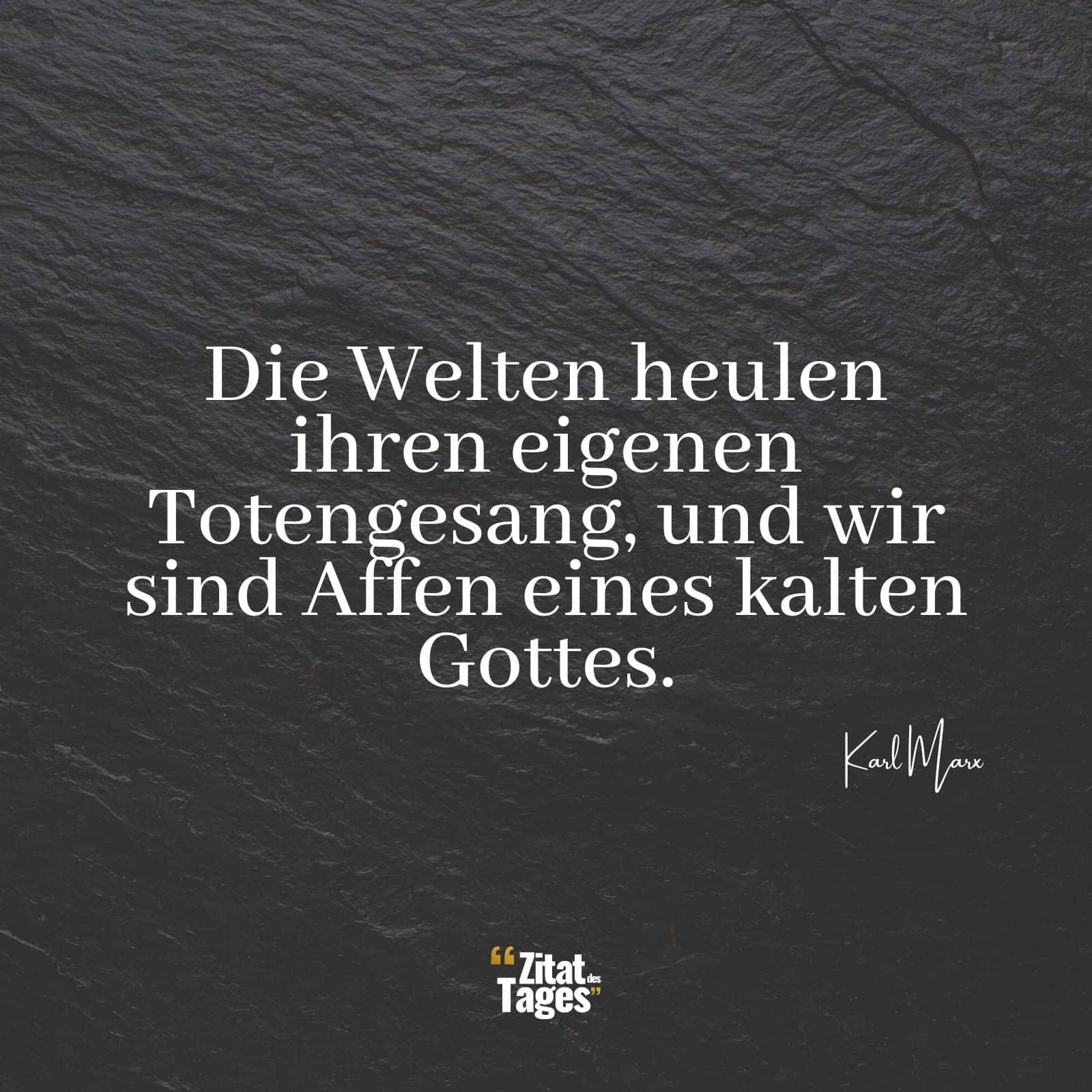 Die Welten heulen ihren eigenen Totengesang, und wir sind Affen eines kalten Gottes. - Karl Marx