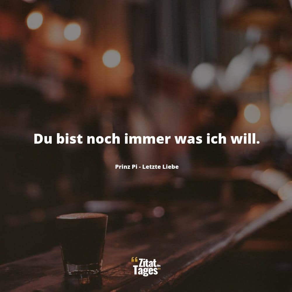 Du bist noch immer was ich will. - Prinz Pi