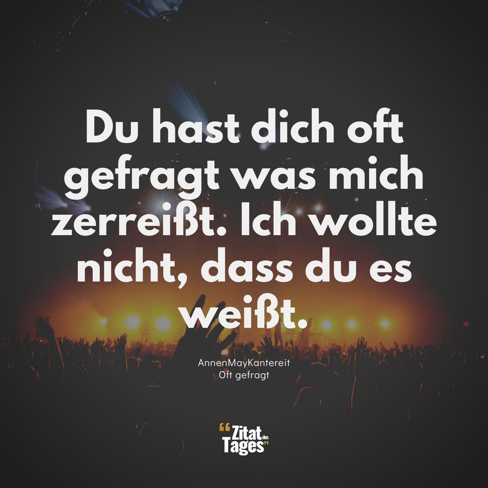 Du hast dich oft gefragt was mich zerreißt. Ich wollte nicht, dass du es weißt. - AnnenMayKantereit