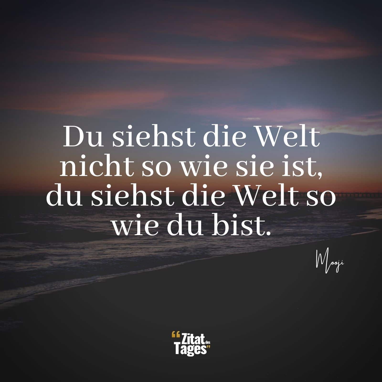 Du siehst die Welt nicht so wie sie ist, du siehst die Welt so wie du bist. - Mooji