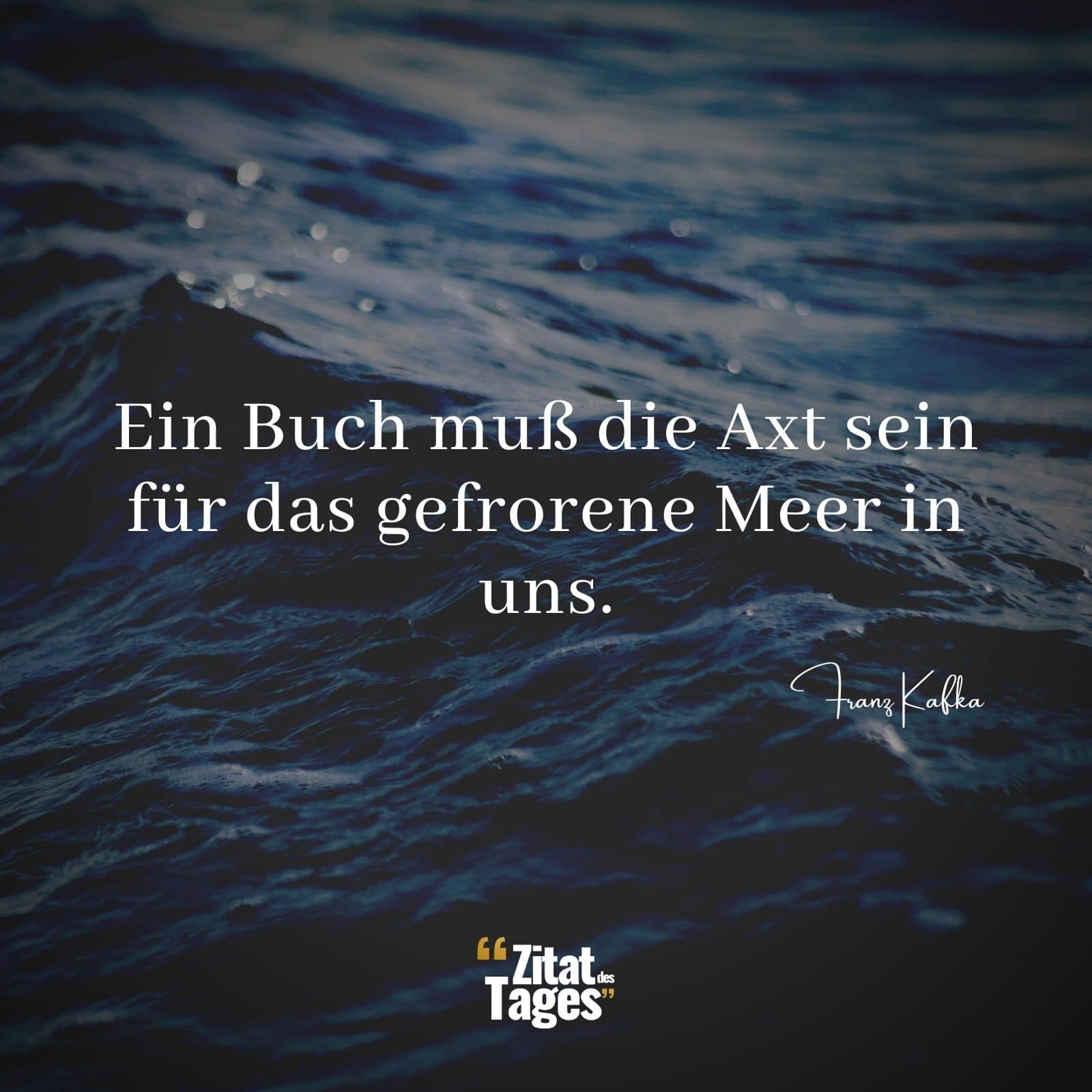 Ein Buch muß die Axt sein für das gefrorene Meer in uns. - Franz Kafka