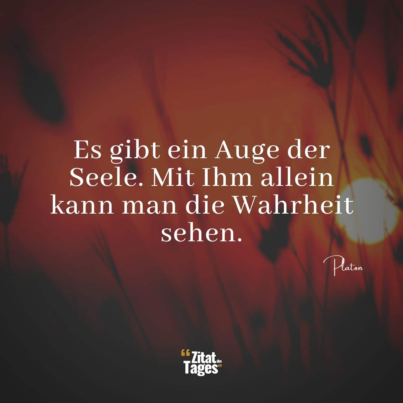 Es gibt ein Auge der Seele. Mit Ihm allein kann man die Wahrheit sehen. - Platon