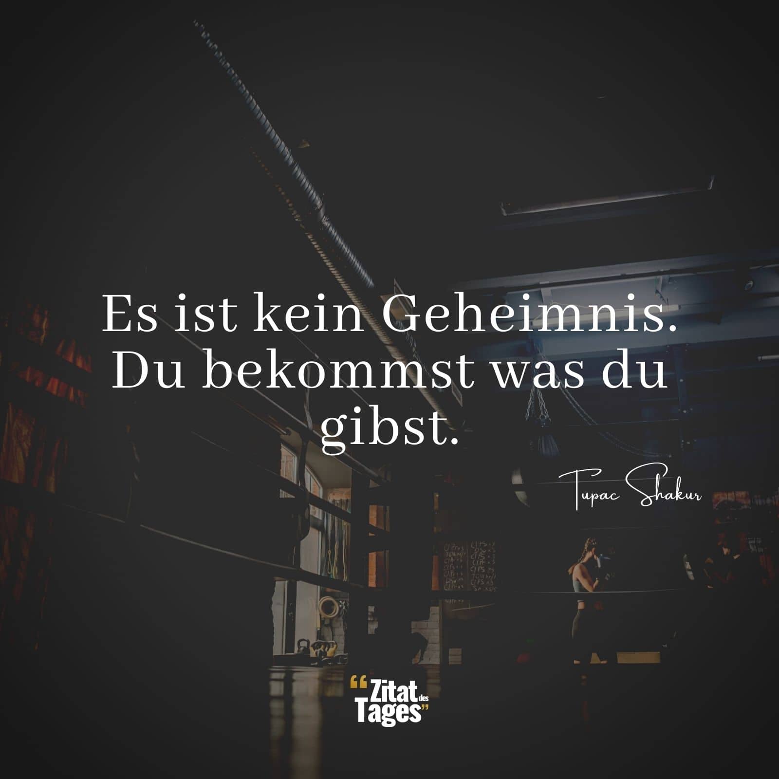 Es ist kein Geheimnis. Du bekommst was du gibst. - Tupac Shakur