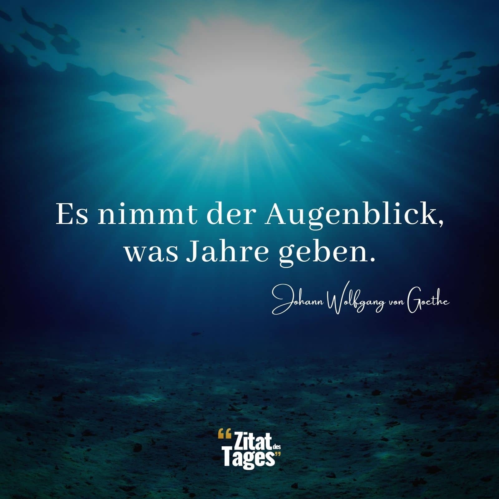 Es nimmt der Augenblick, was Jahre geben. - Johann Wolfgang von Goethe