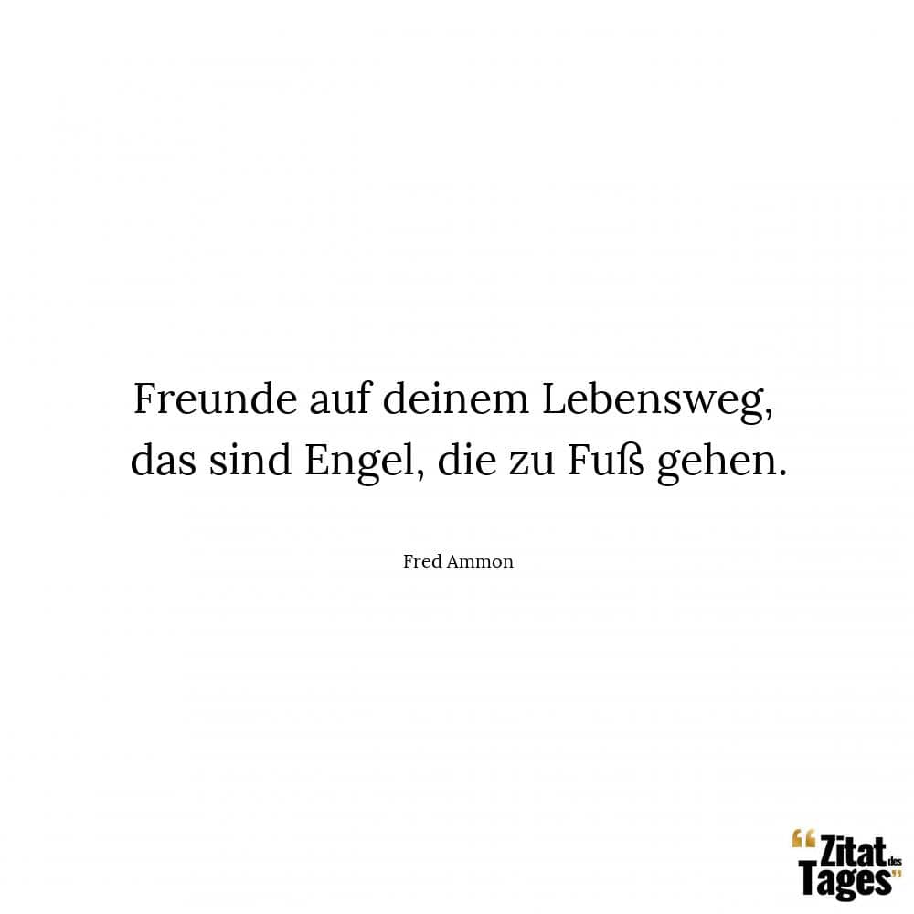 Freunde auf deinem Lebensweg, das sind Engel, die zu Fuß gehen. - Fred Ammon