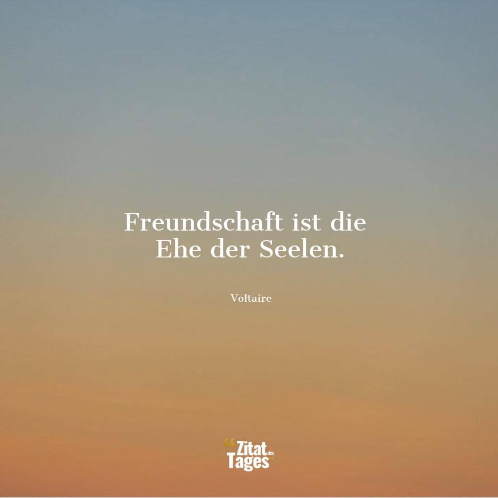 Freundschaft ist die Ehe der Seelen. - Voltaire