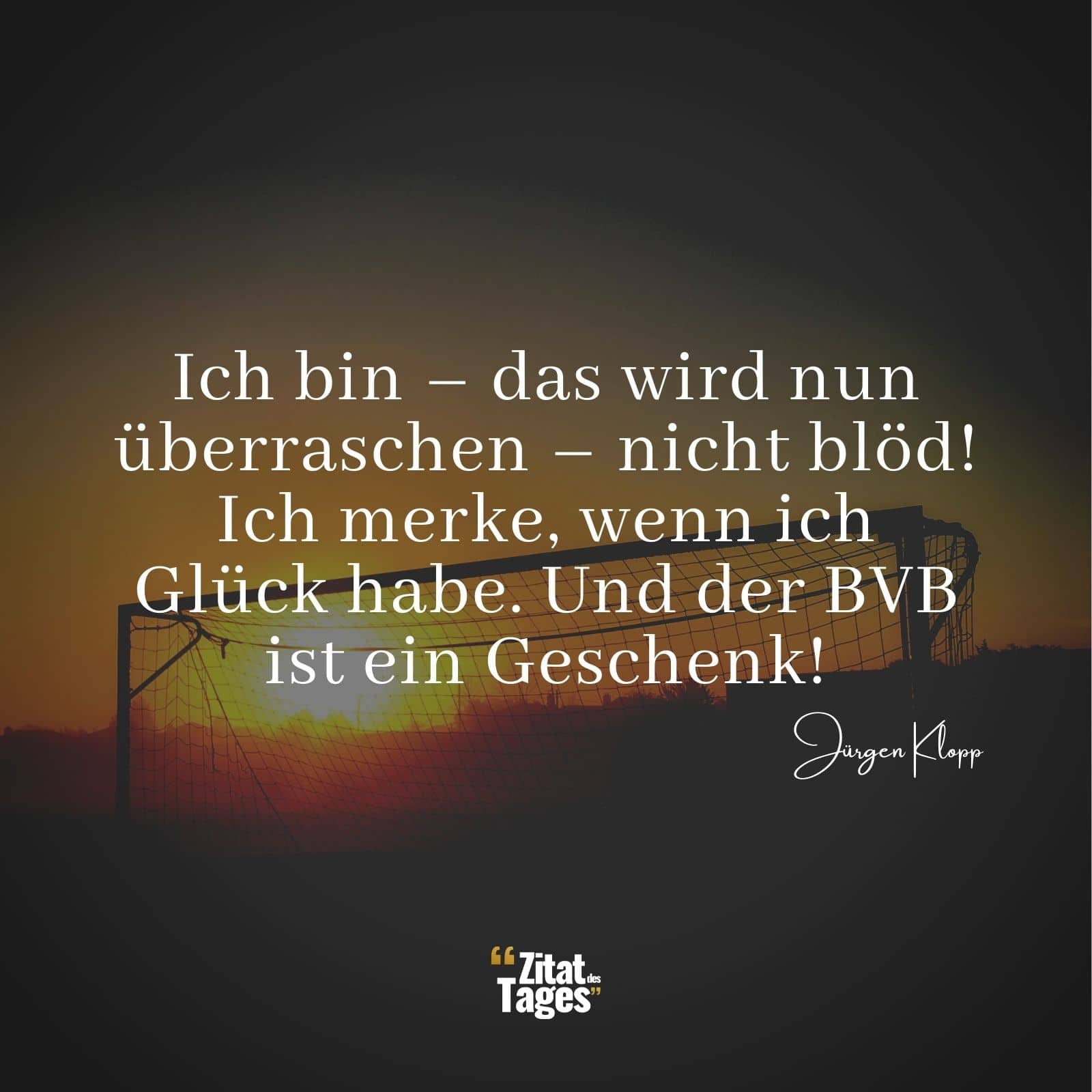 Ich bin – das wird nun überraschen – nicht blöd! Ich merke, wenn ich Glück habe. Und der BVB ist ein Geschenk! - Jürgen Klopp