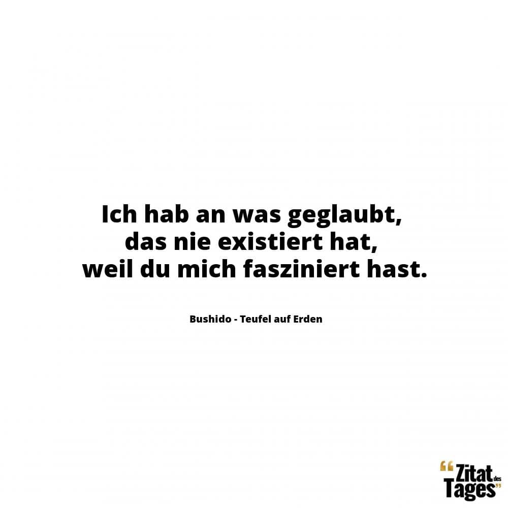 Ich hab an was geglaubt, das nie existiert hat, weil du mich fasziniert hast. - Bushido