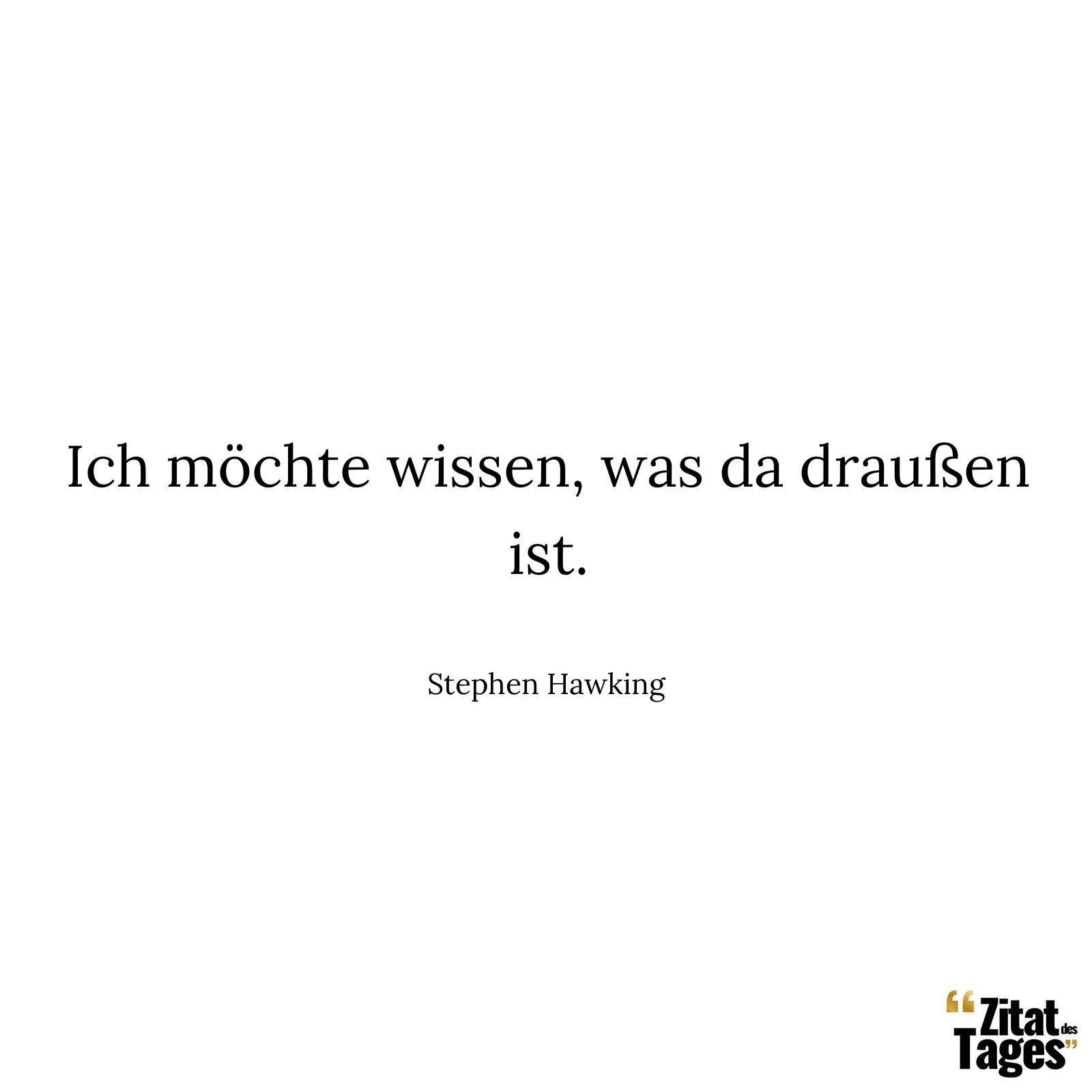 Ich möchte wissen, was da draußen ist. - Stephen Hawking