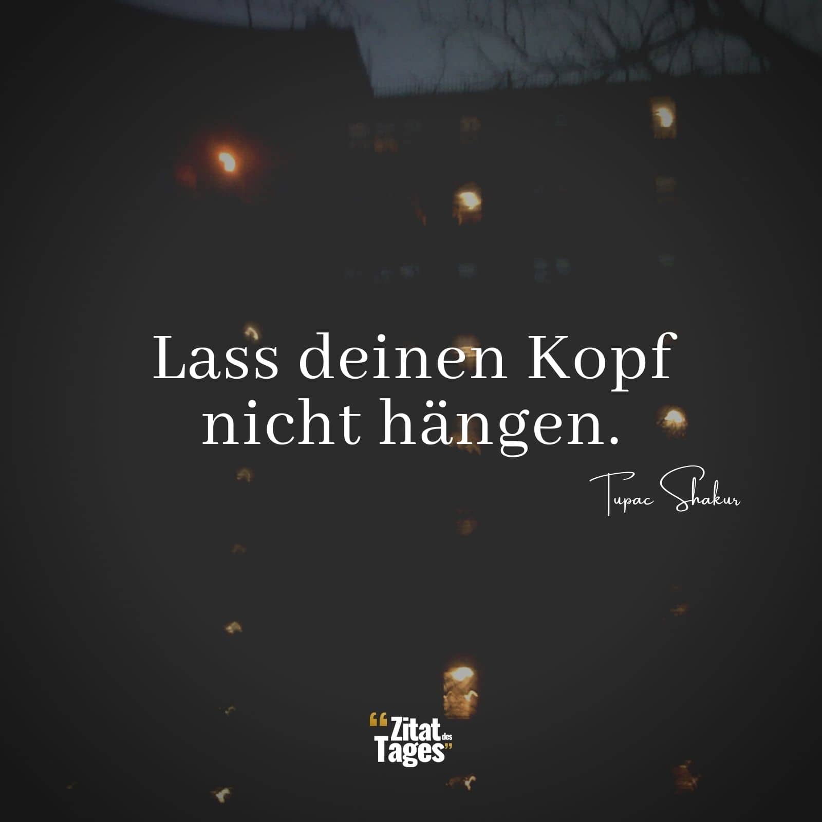 Lass deinen Kopf nicht hängen. - Tupac Shakur