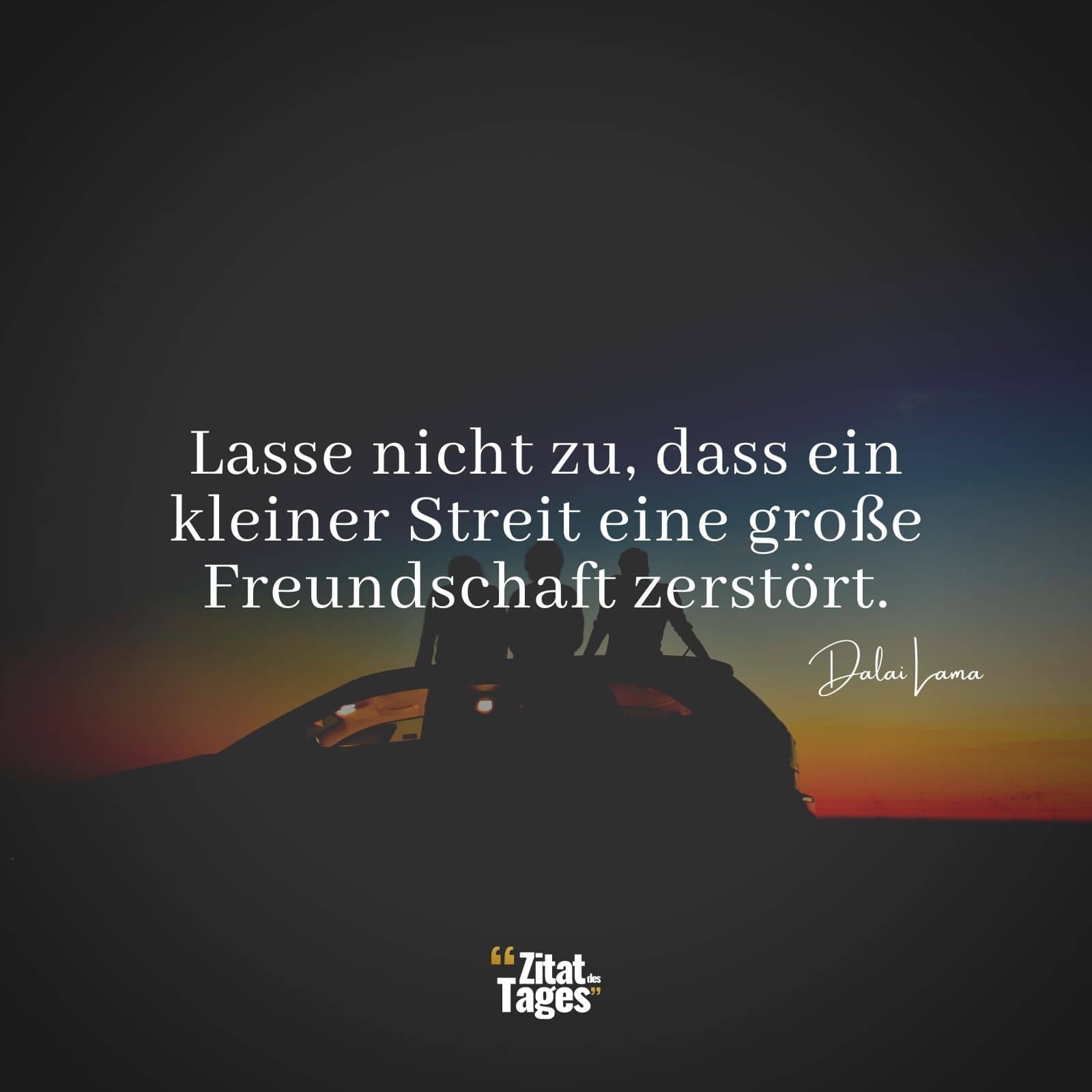 Lasse nicht zu, dass ein kleiner Streit eine große Freundschaft zerstört. - Dalai Lama