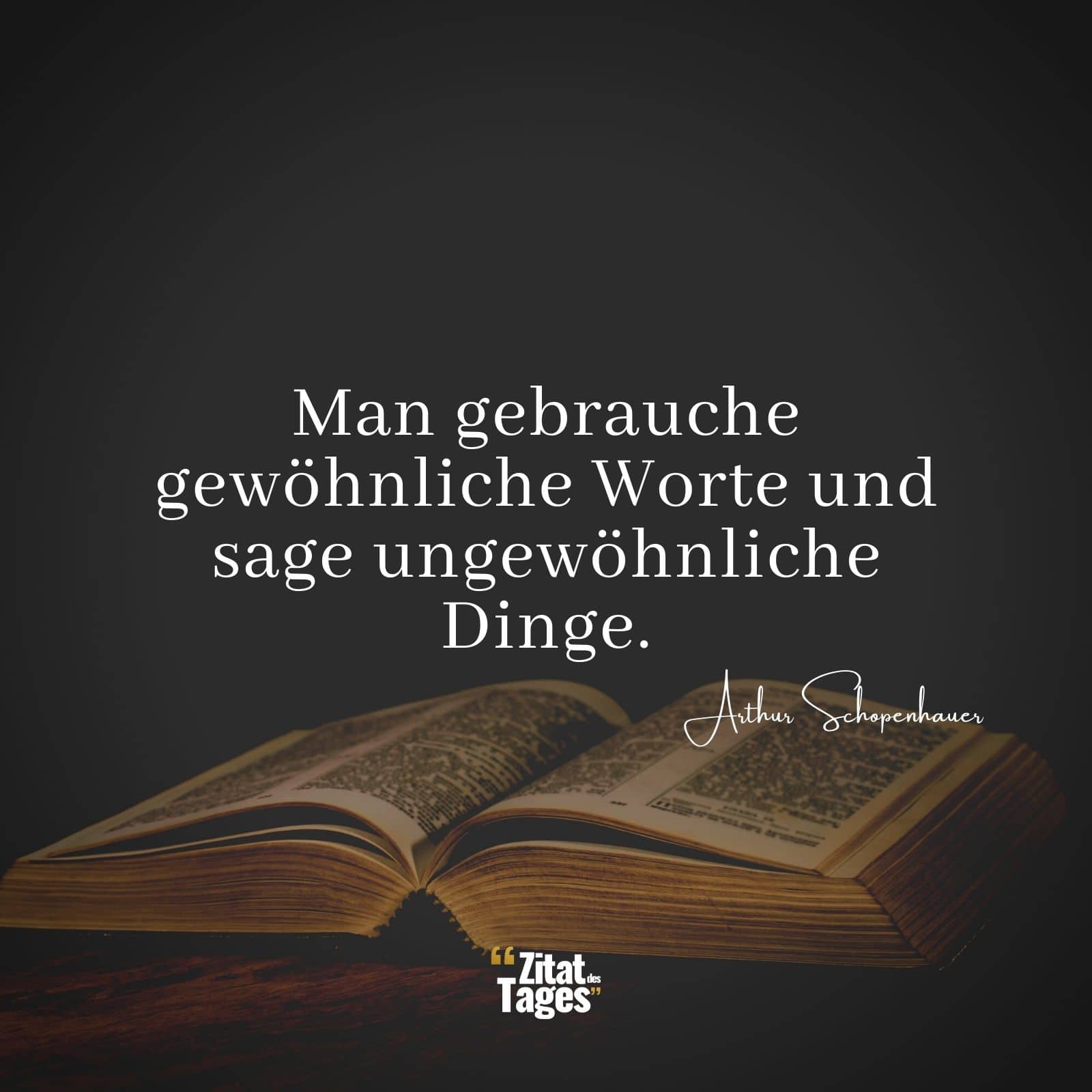 Man gebrauche gewöhnliche Worte und sage ungewöhnliche Dinge. - Arthur Schopenhauer