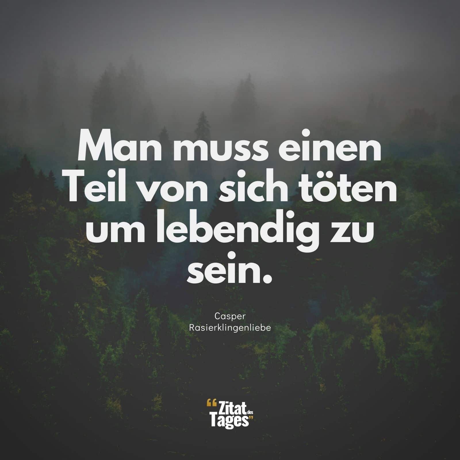 Man muss einen Teil von sich töten um lebendig zu sein. - Casper