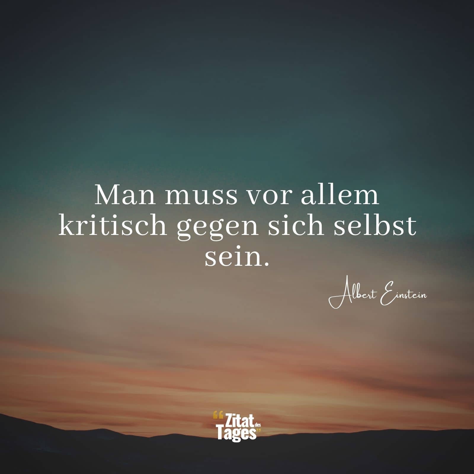 Man muss vor allem kritisch gegen sich selbst sein. - Albert Einstein