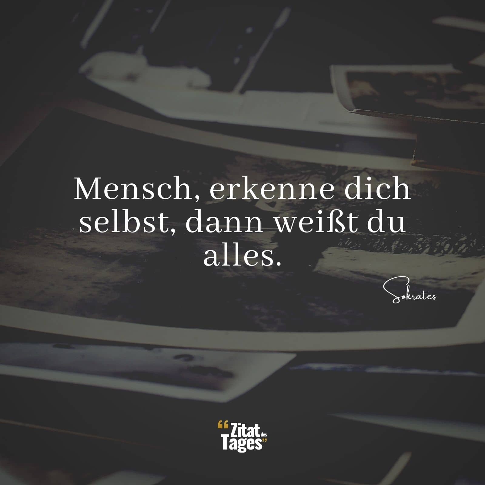 Mensch, erkenne dich selbst, dann weißt du alles. - Sokrates