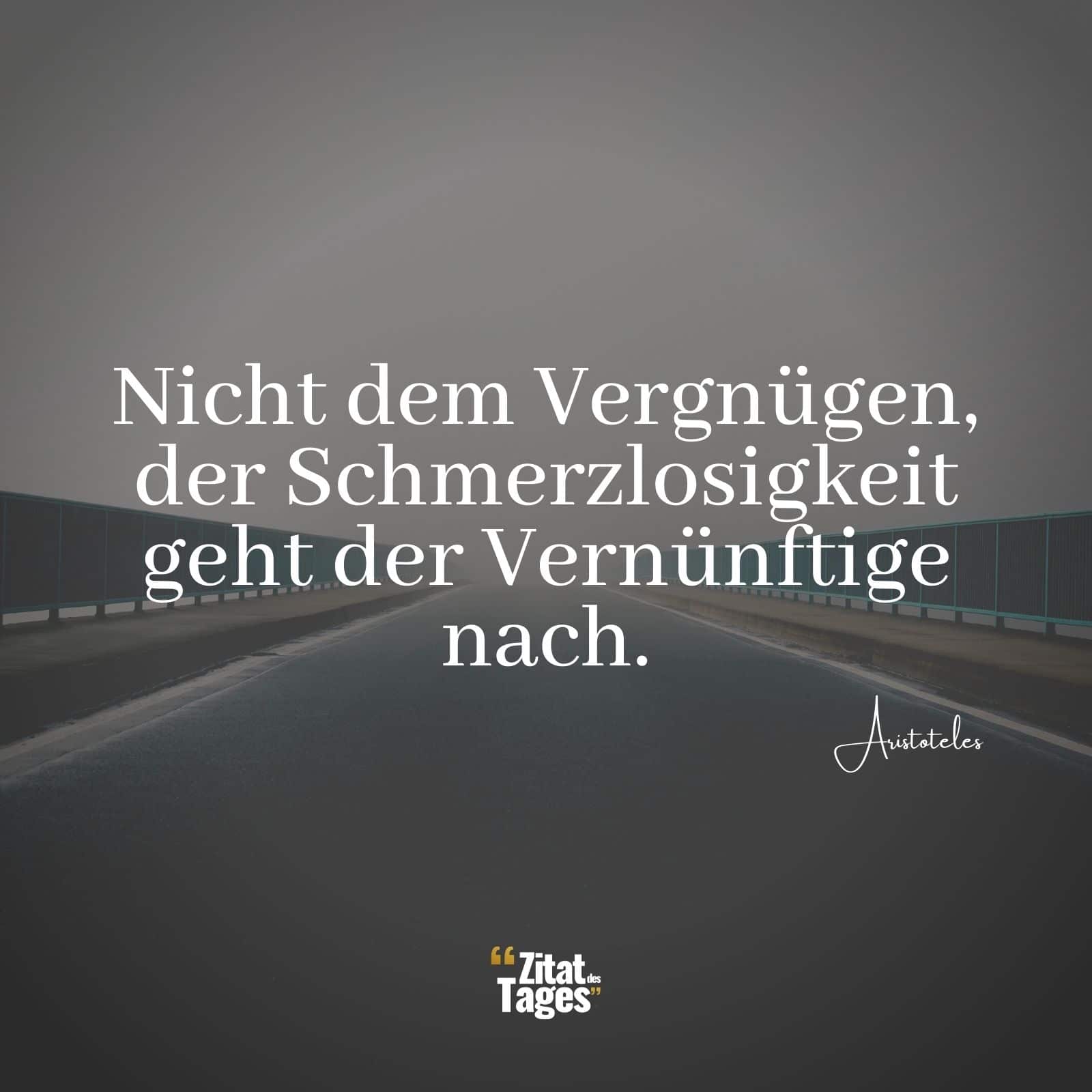 Nicht dem Vergnügen, der Schmerzlosigkeit geht der Vernünftige nach. - Aristoteles