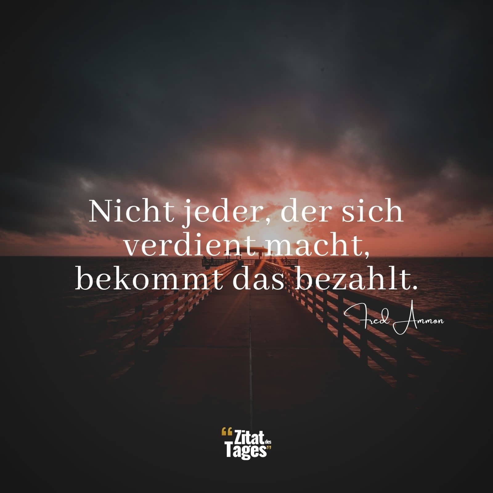 Nicht jeder, der sich verdient macht, bekommt das bezahlt. - Fred Ammon