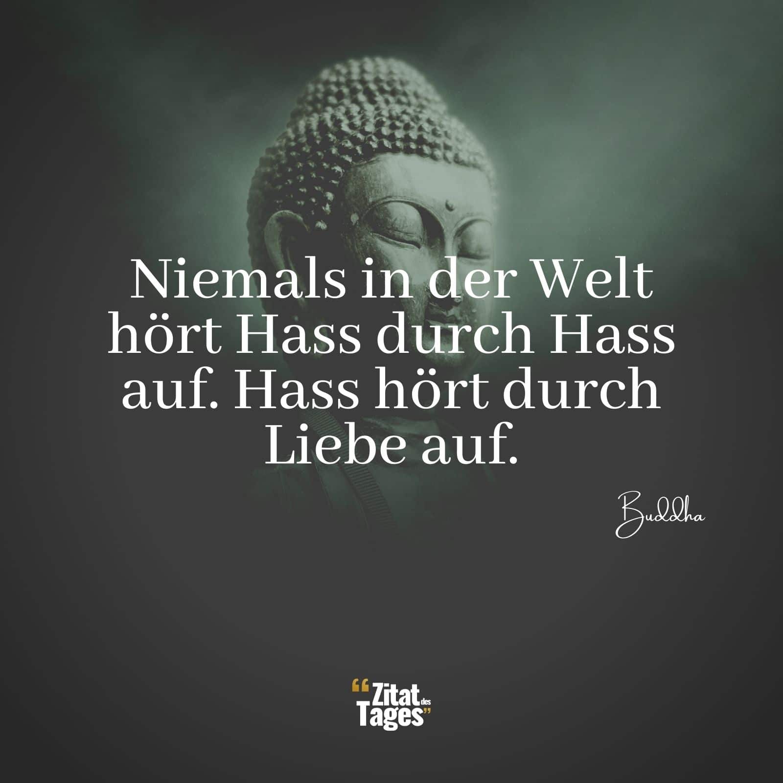 Niemals in der Welt hört Hass durch Hass auf. Hass hört durch Liebe auf. - Buddha