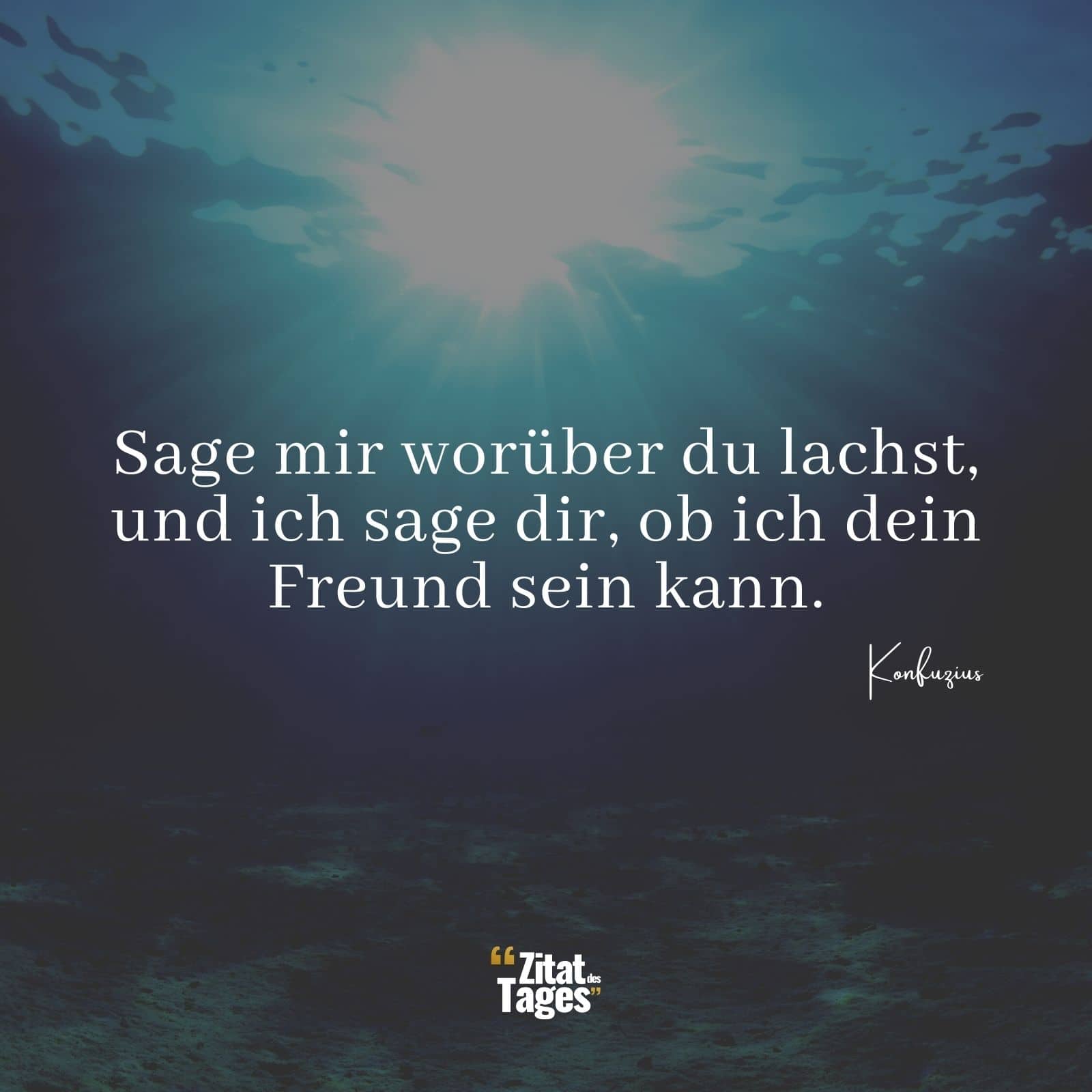 Sage mir worüber du lachst, und ich sage dir, ob ich dein Freund sein kann. - Konfuzius