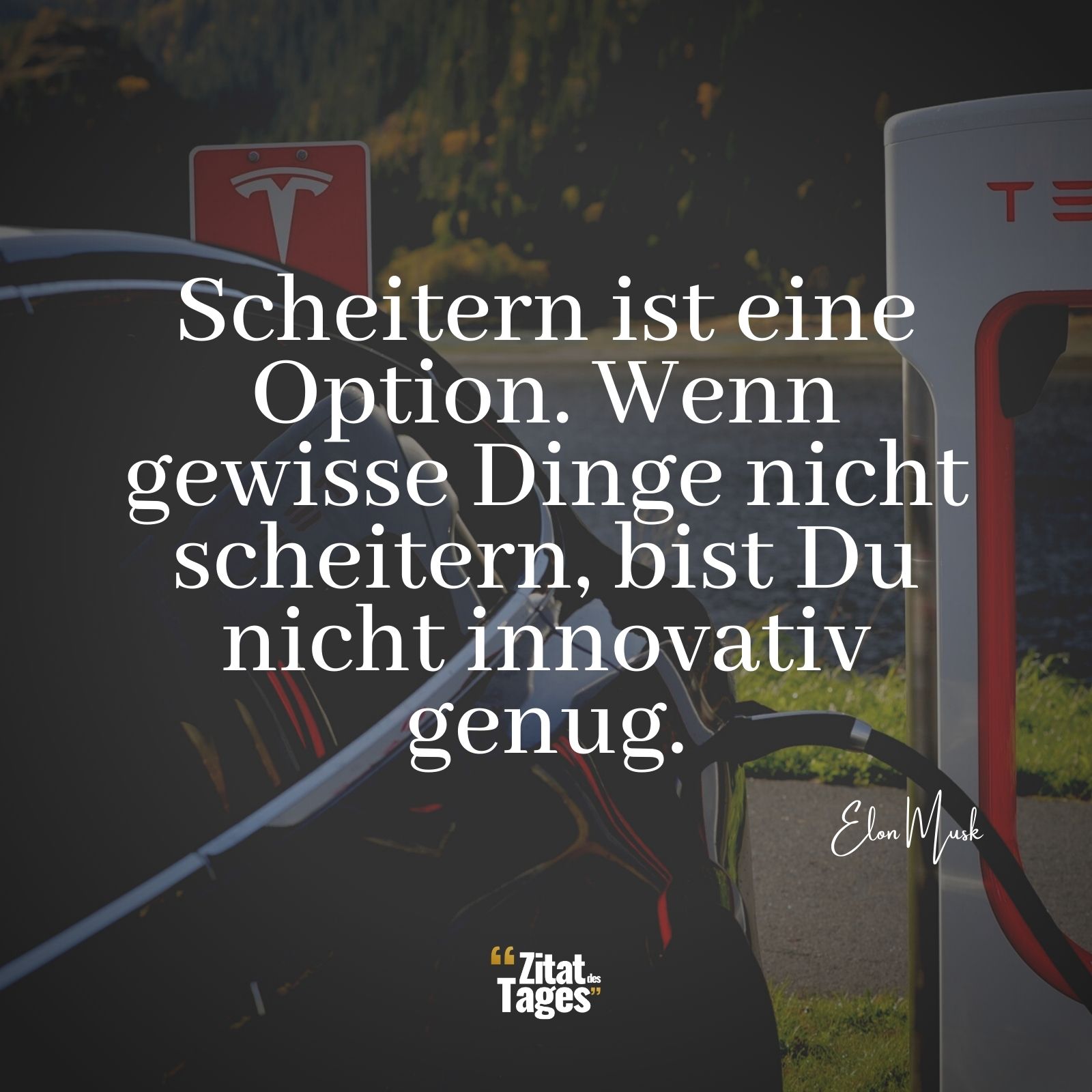 Scheitern ist eine Option. Wenn gewisse Dinge nicht scheitern, bist Du nicht innovativ genug. - Elon Musk