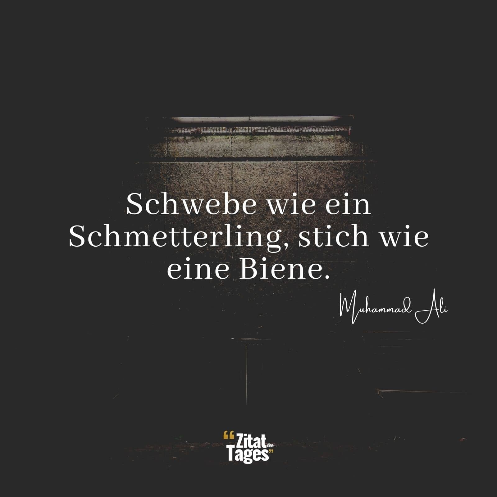 Schwebe wie ein Schmetterling, stich wie eine Biene. - Muhammad Ali