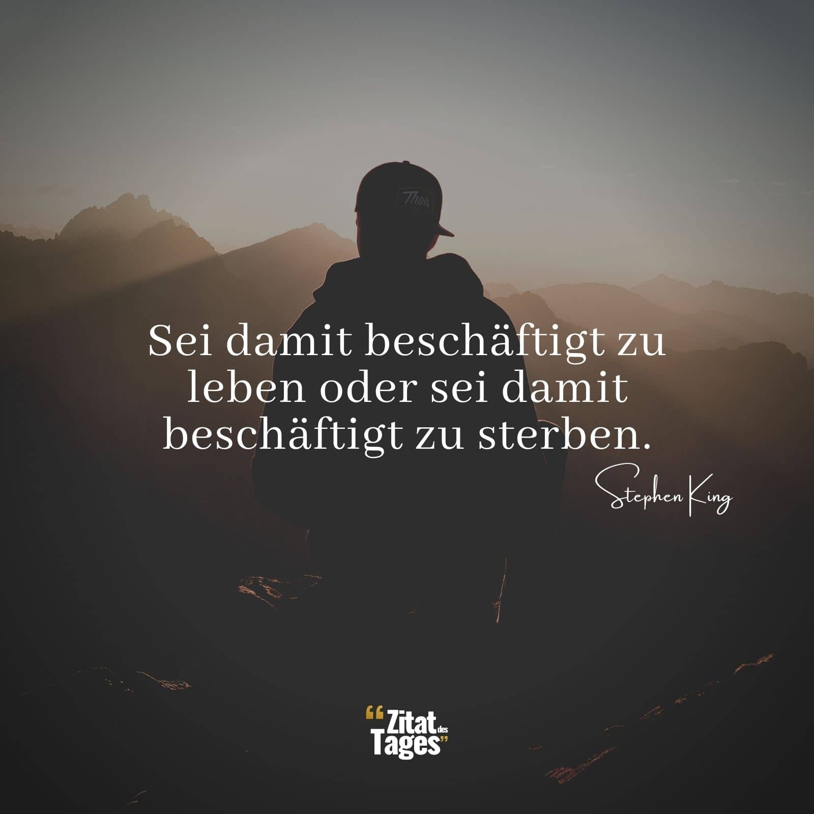 Sei damit beschäftigt zu leben oder sei damit beschäftigt zu sterben. - Stephen King