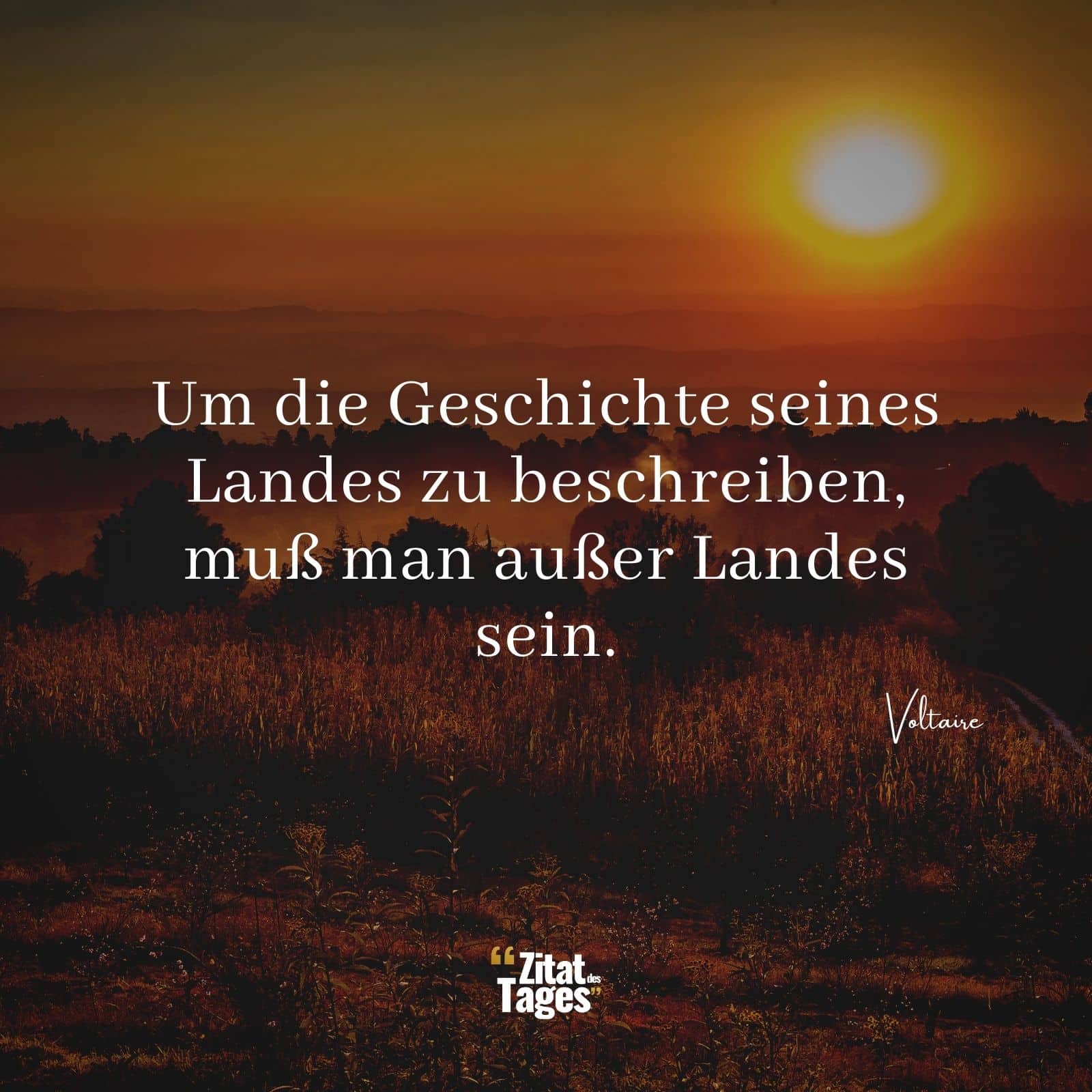 Um die Geschichte seines Landes zu beschreiben, muß man außer Landes sein. - Voltaire