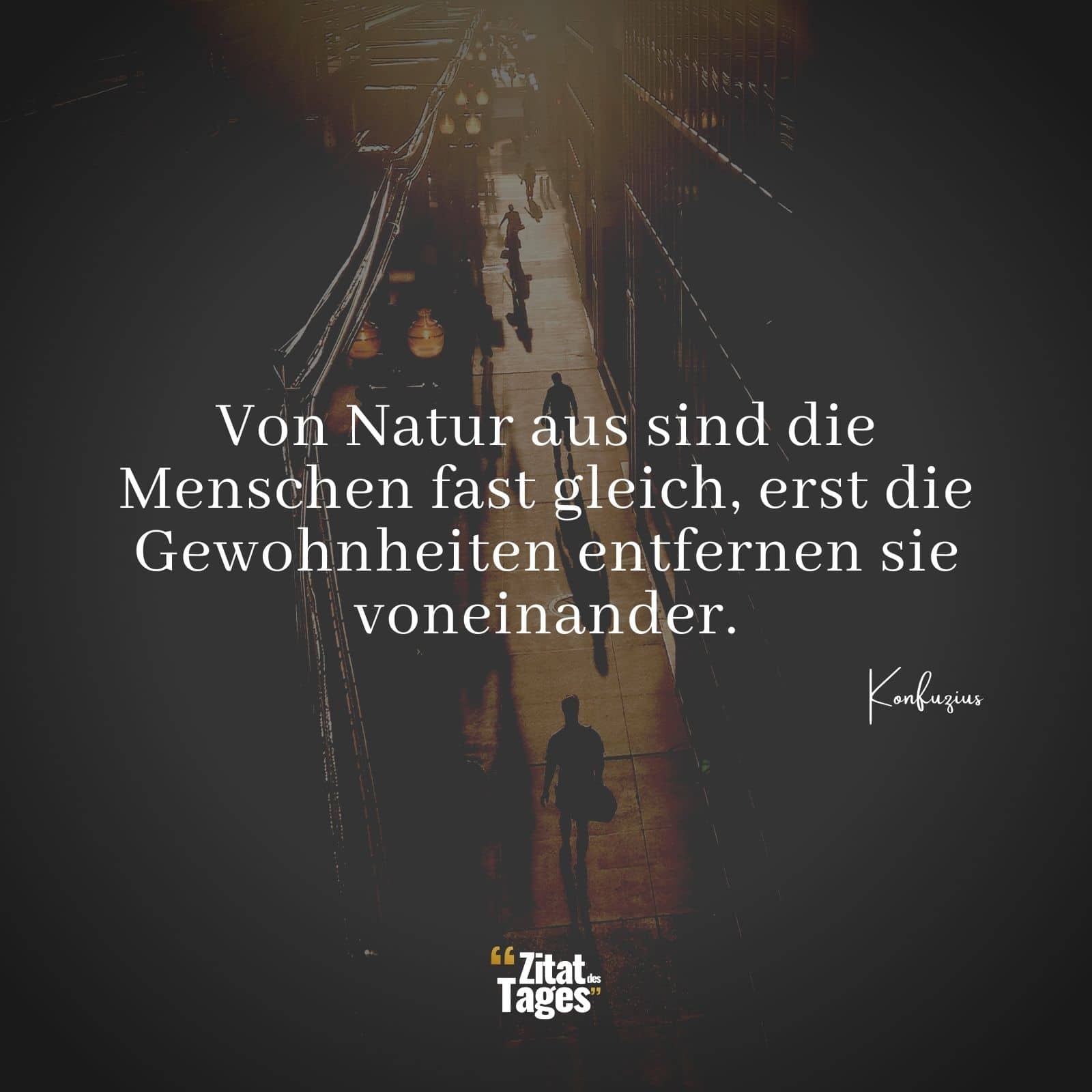 Von Natur aus sind die Menschen fast gleich, erst die Gewohnheiten entfernen sie voneinander. - Konfuzius