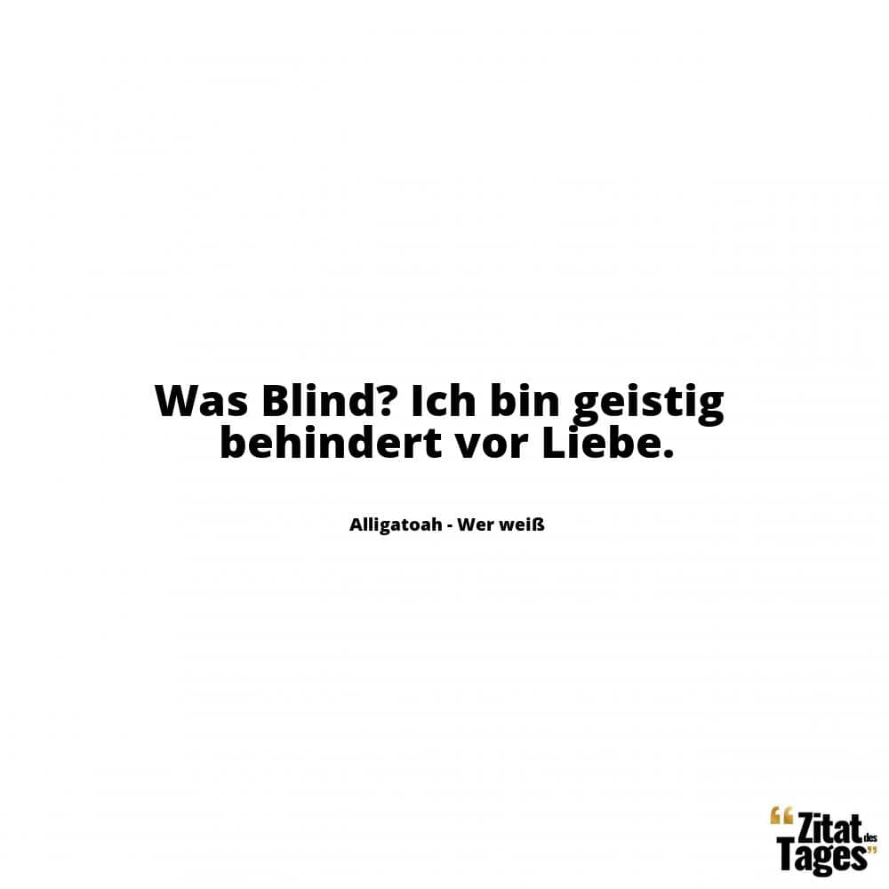 Was Blind? Ich bin geistig behindert vor Liebe. - Alligatoah