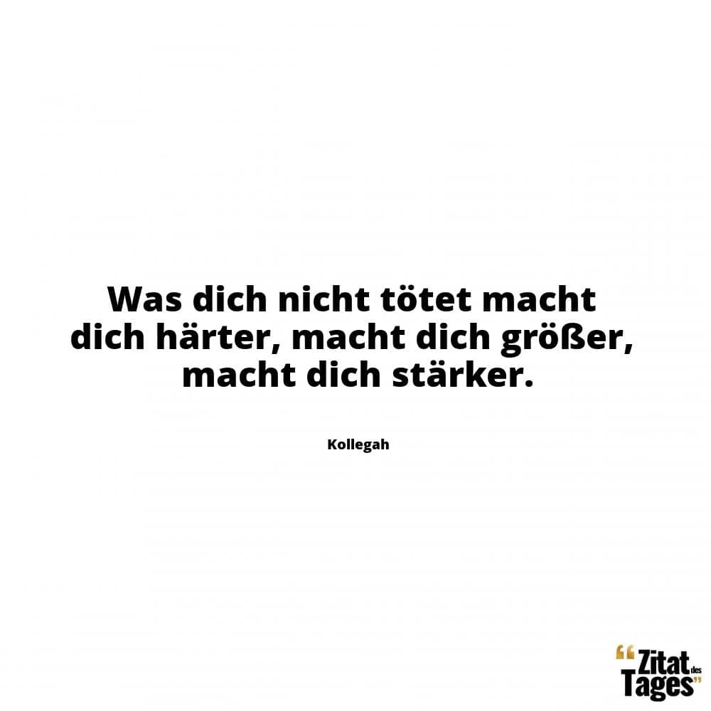 Was dich nicht tötet macht dich härter, macht dich größer, macht dich stärker. - Kollegah