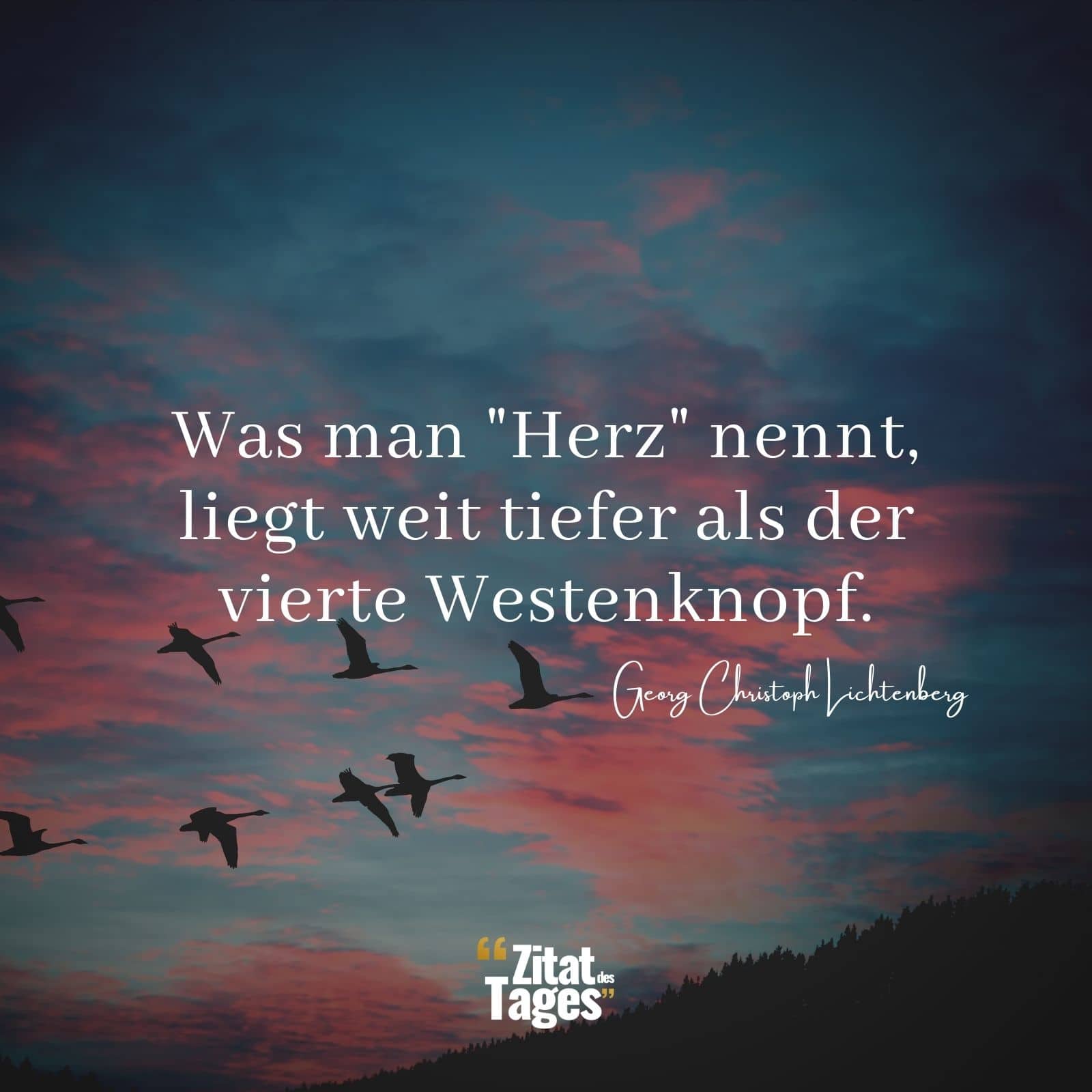 Was man Herz nennt, liegt weit tiefer als der vierte Westenknopf. - Georg Christoph Lichtenberg