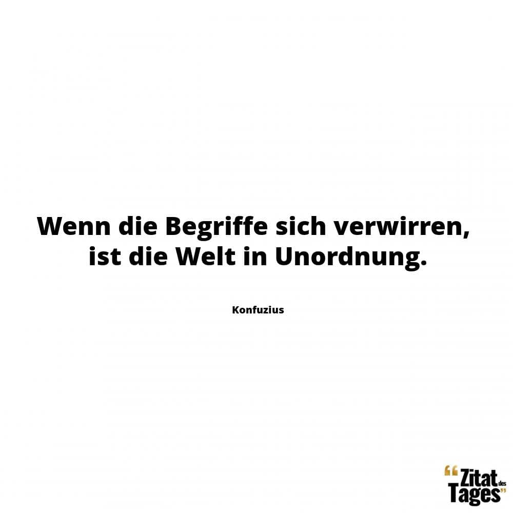 Wenn die Begriffe sich verwirren, ist die Welt in Unordnung. - Konfuzius